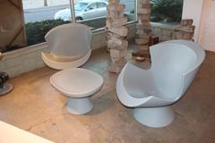 Karim Rashid for Label Pair of Kite Chairs and a Mini Kite Ottoman