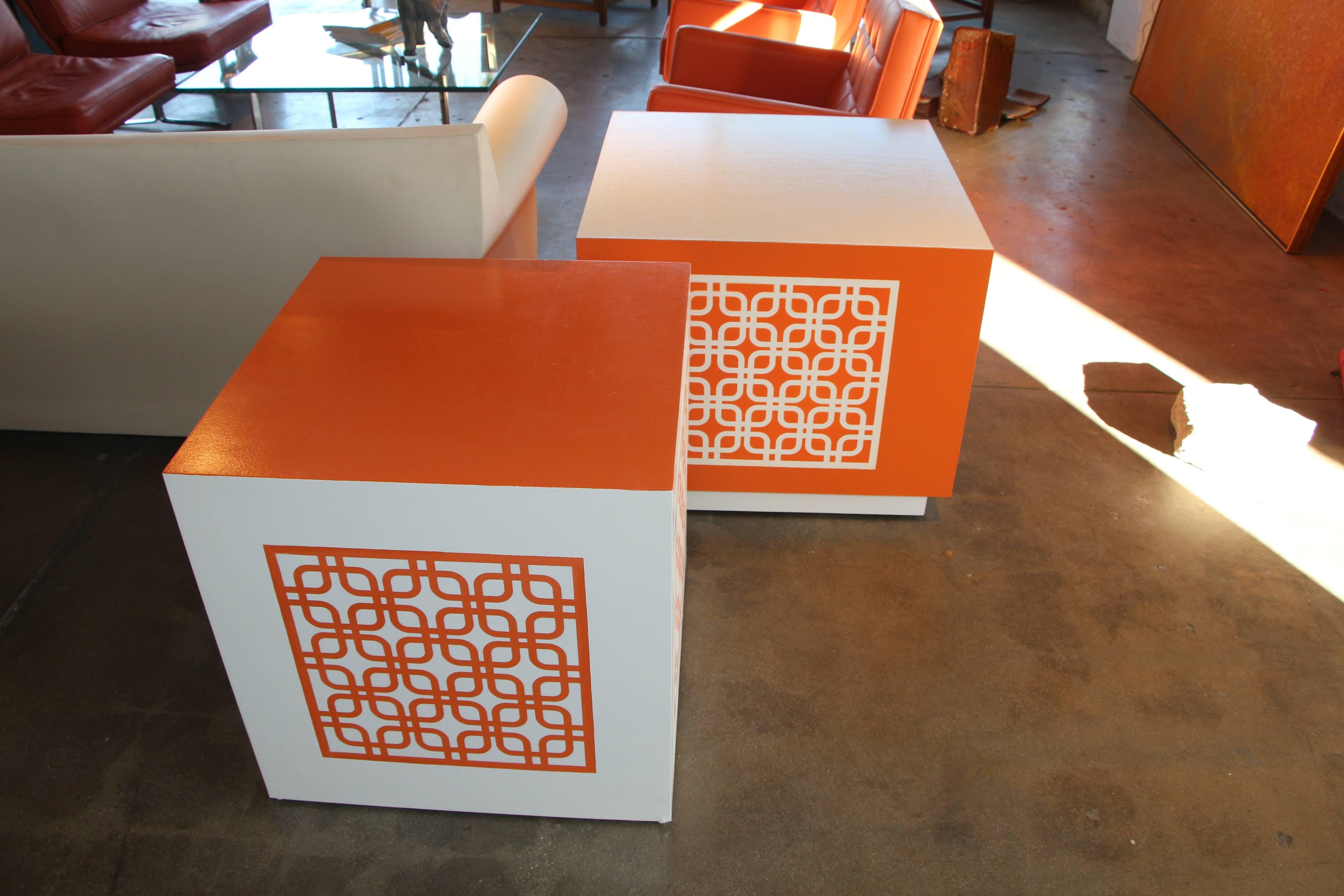 Hand-Painted Cubes or End Tables In Good Condition In Palm Springs, CA