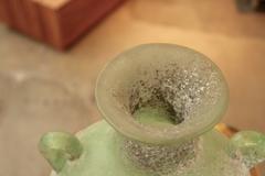 Seguso or Cenedese Scavo Corroso Handled Green Vessel