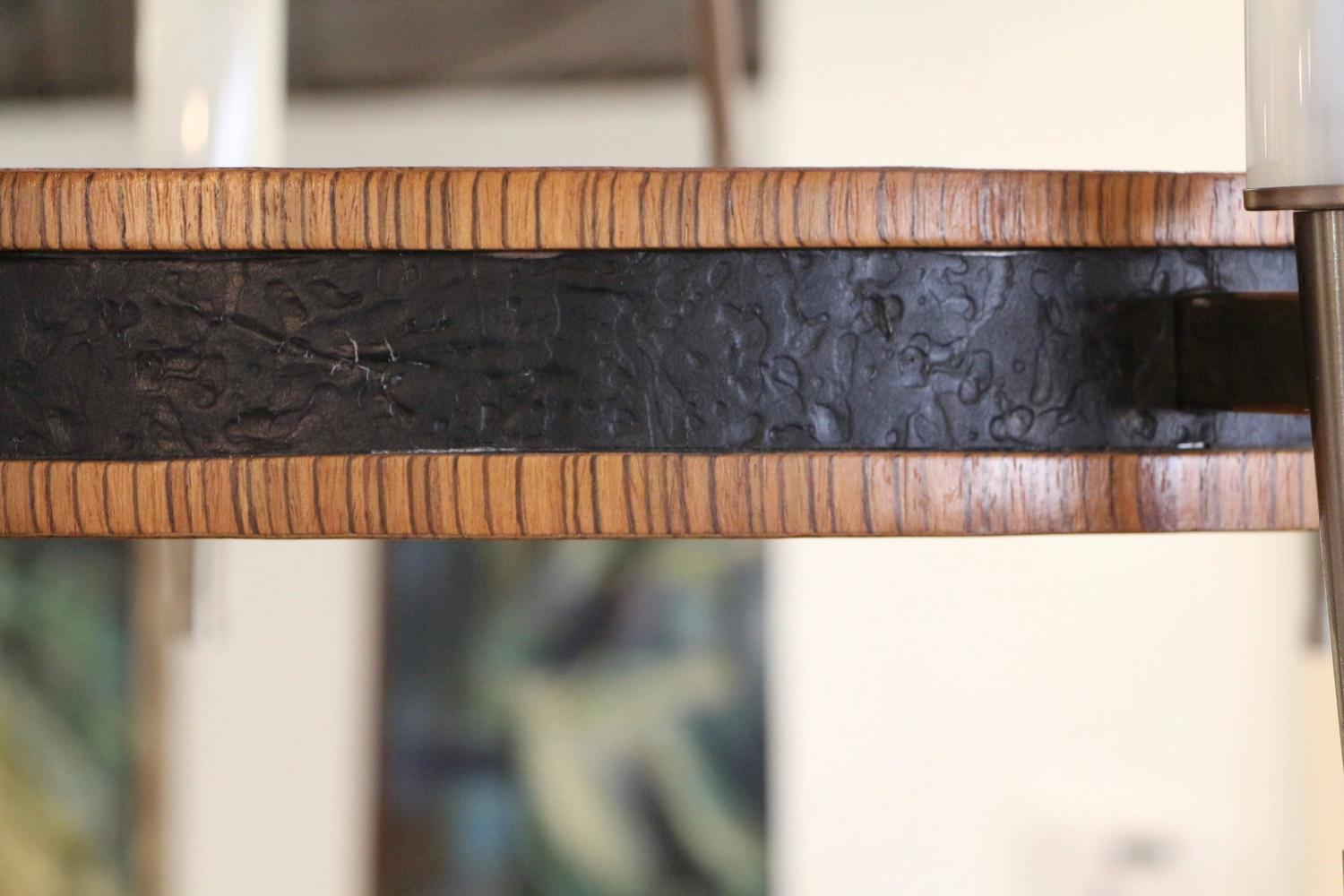 Zebra Wood Ceiling Fixture or Chandelier For Sale at 1stdibs