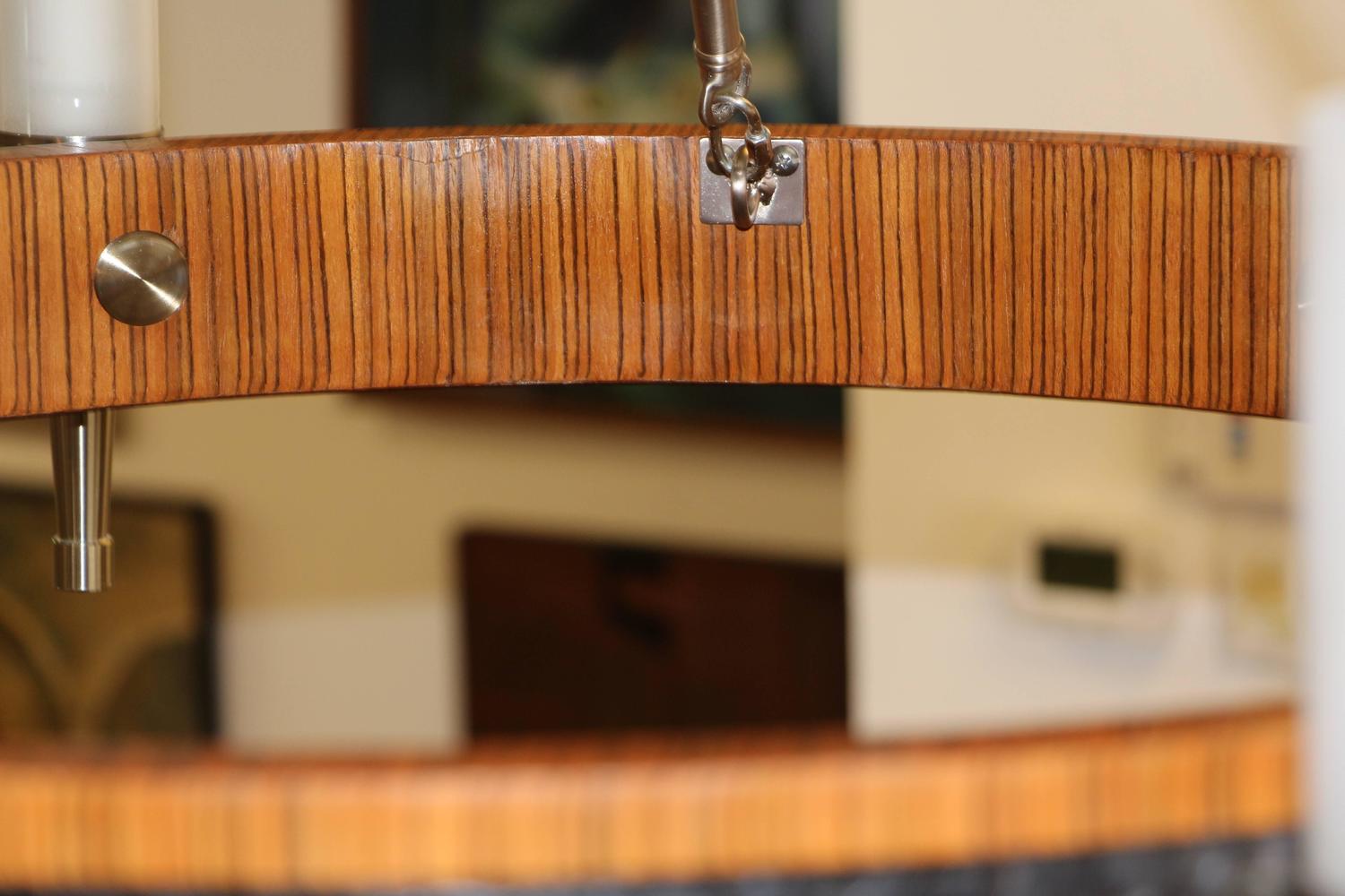 Zebra Wood Ceiling Fixture or Chandelier For Sale at 1stdibs