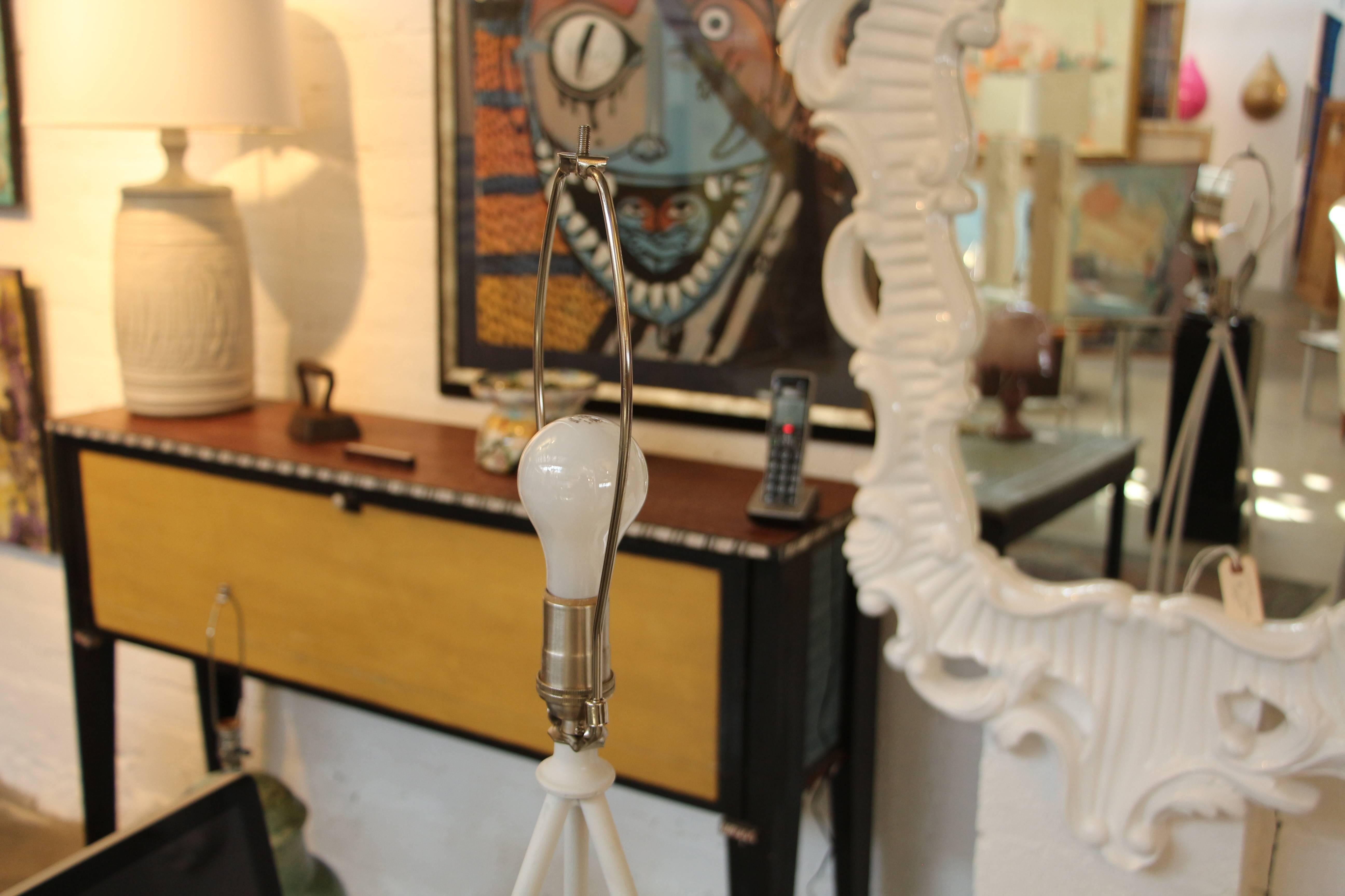 20th Century Most Unusual Floor Lamp with a hand made knot Metal Shade For Sale
