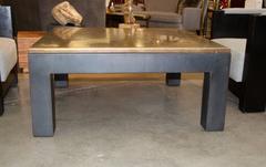 Copper Topped Iron Base Coffee Table