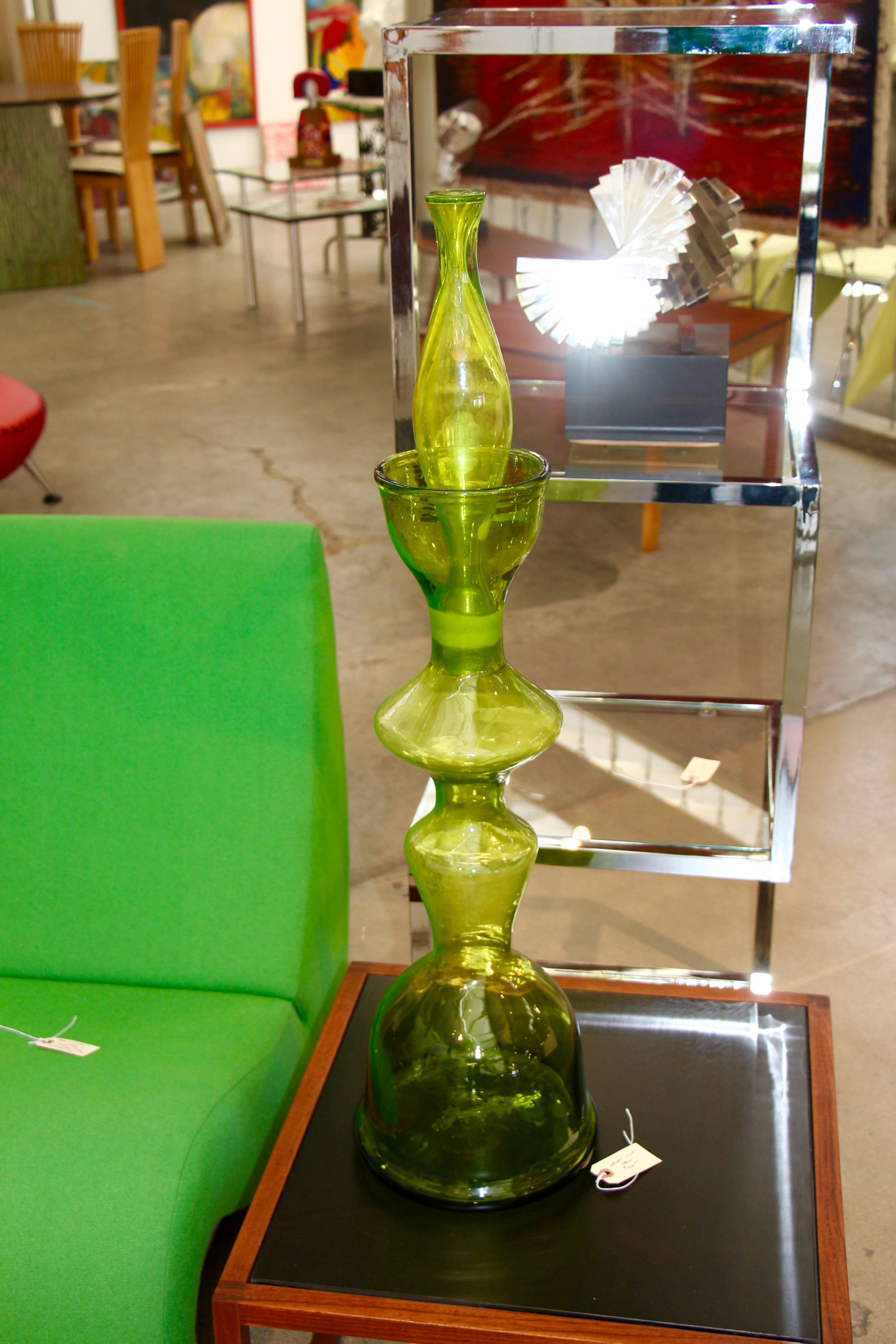 Great Large Wayne Husted for Blenko Decanter Architectural Series 2