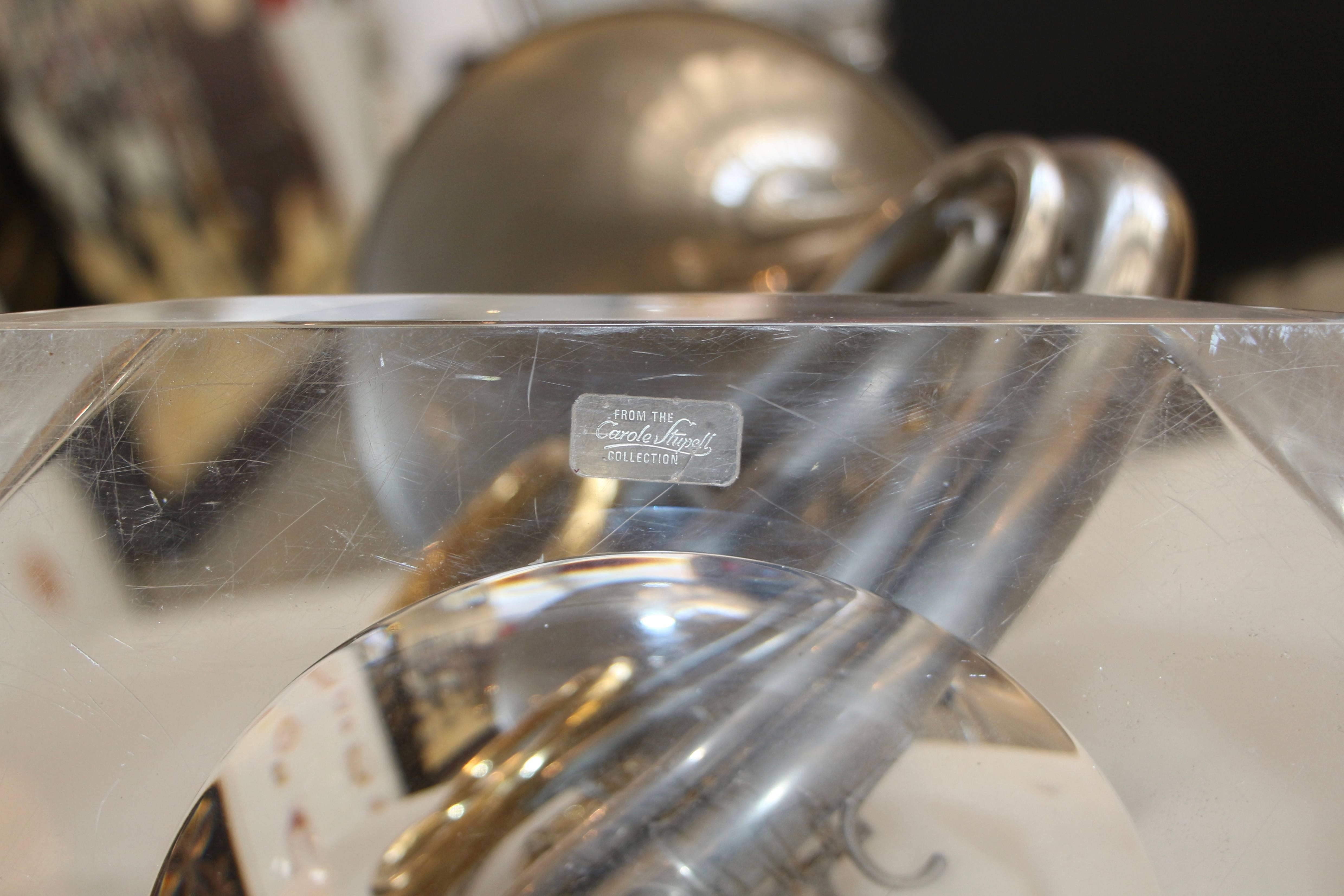 American Carole Stupell Collection French Horn Lamp Lucite Base
