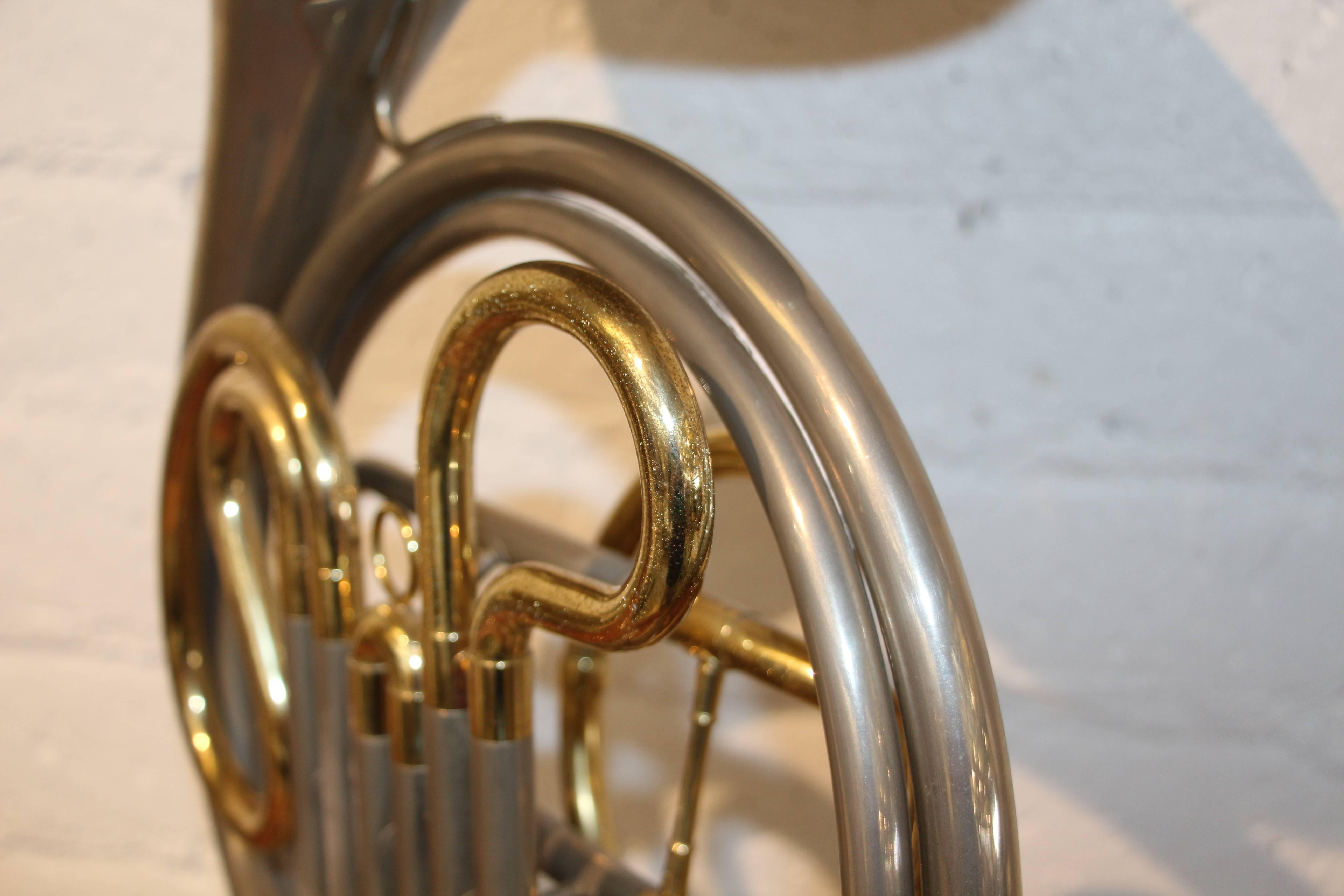 Carole Stupell Collection French Horn Lamp Lucite Base 3