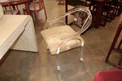 Carmichael Designs Lucite Chair with Italian Distressed Hide Seat