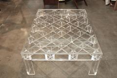 David Barrett Criss-Cross Lucite Table with New Top by Charles Hollis Jones