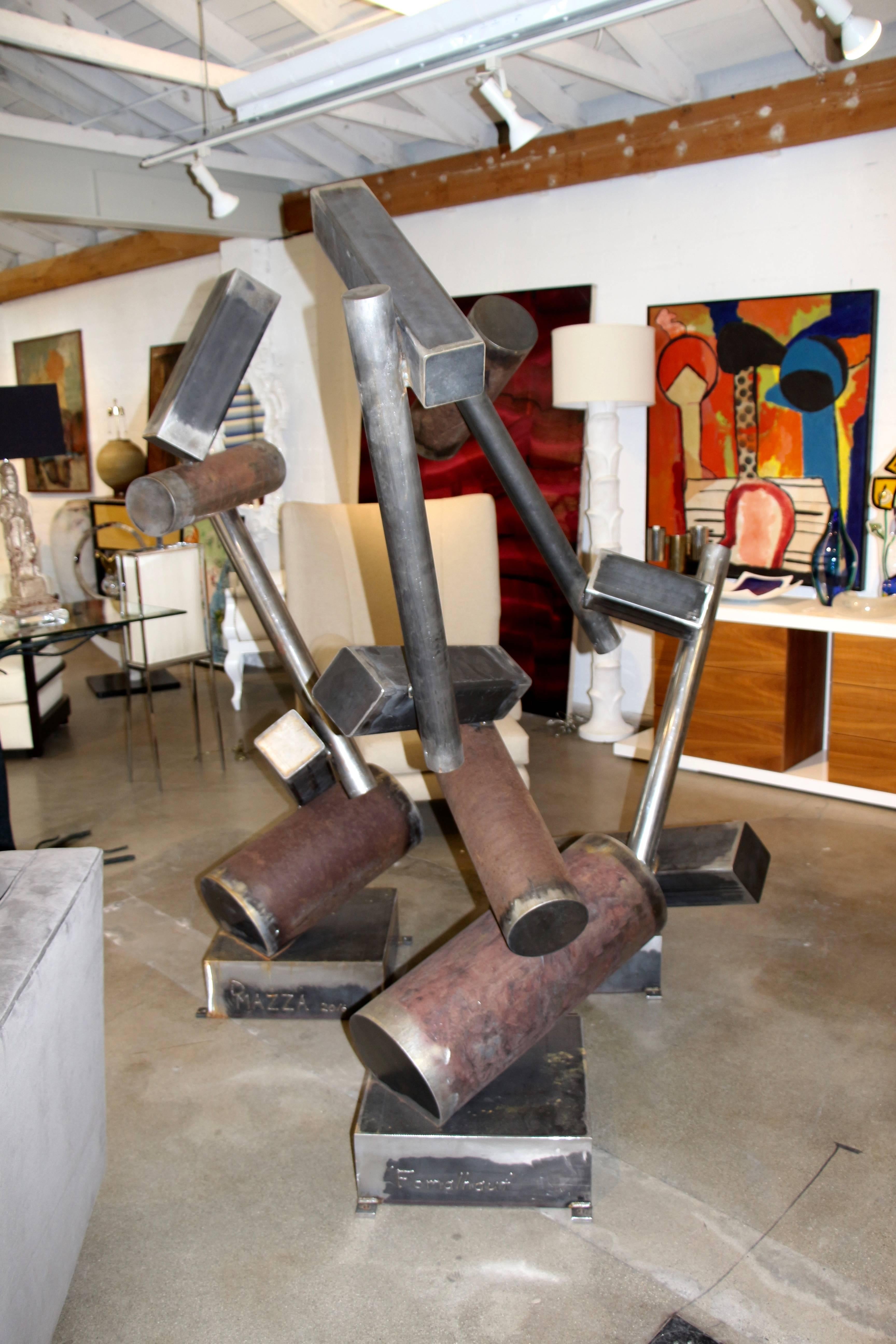 Three Large Steel Sculptures by Noted Colorado Artist David Mazza 2