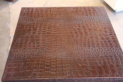 Crocodile or Alligator Embossed Leather Covered Table