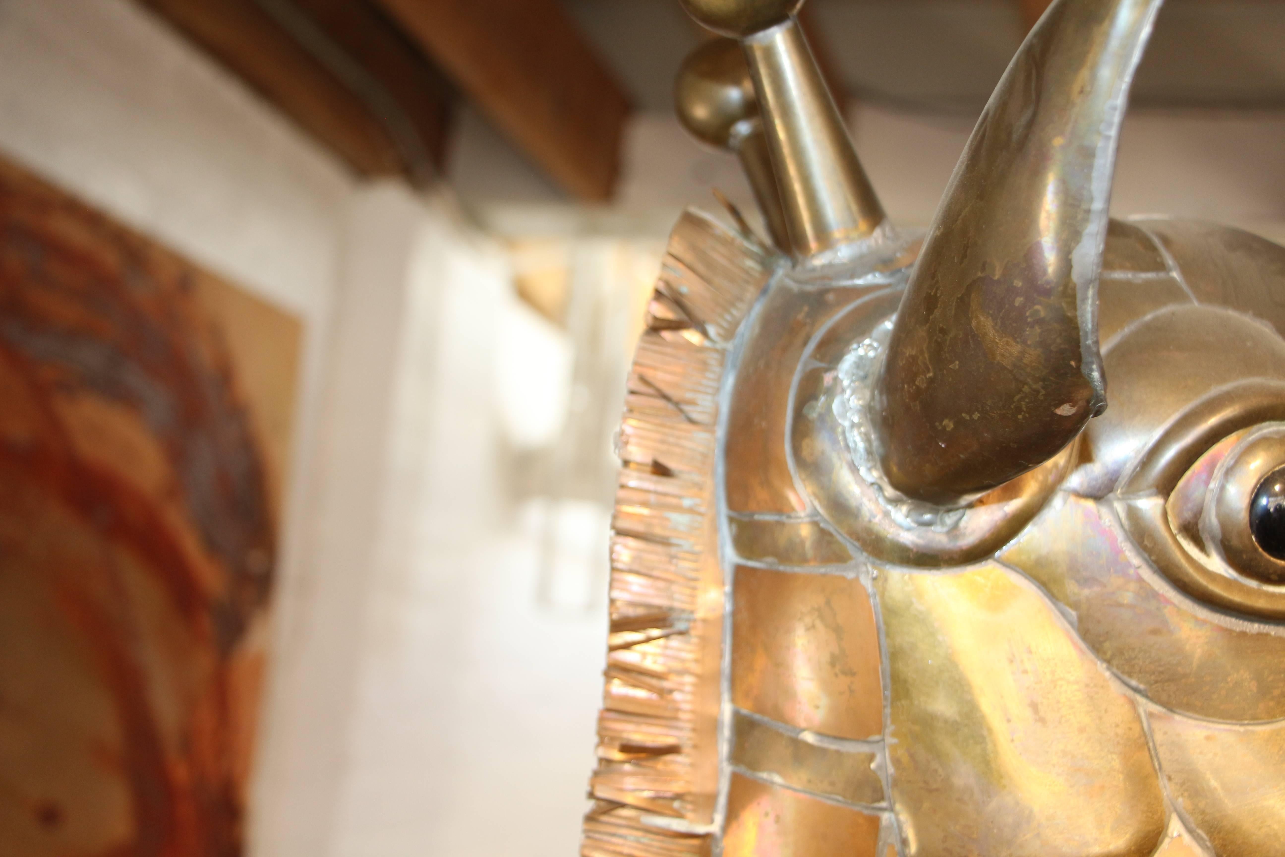 Mexican Sergio Bustamante Wall-Mounted Giraffe with Glass Eyes Pond estate Palm Springs