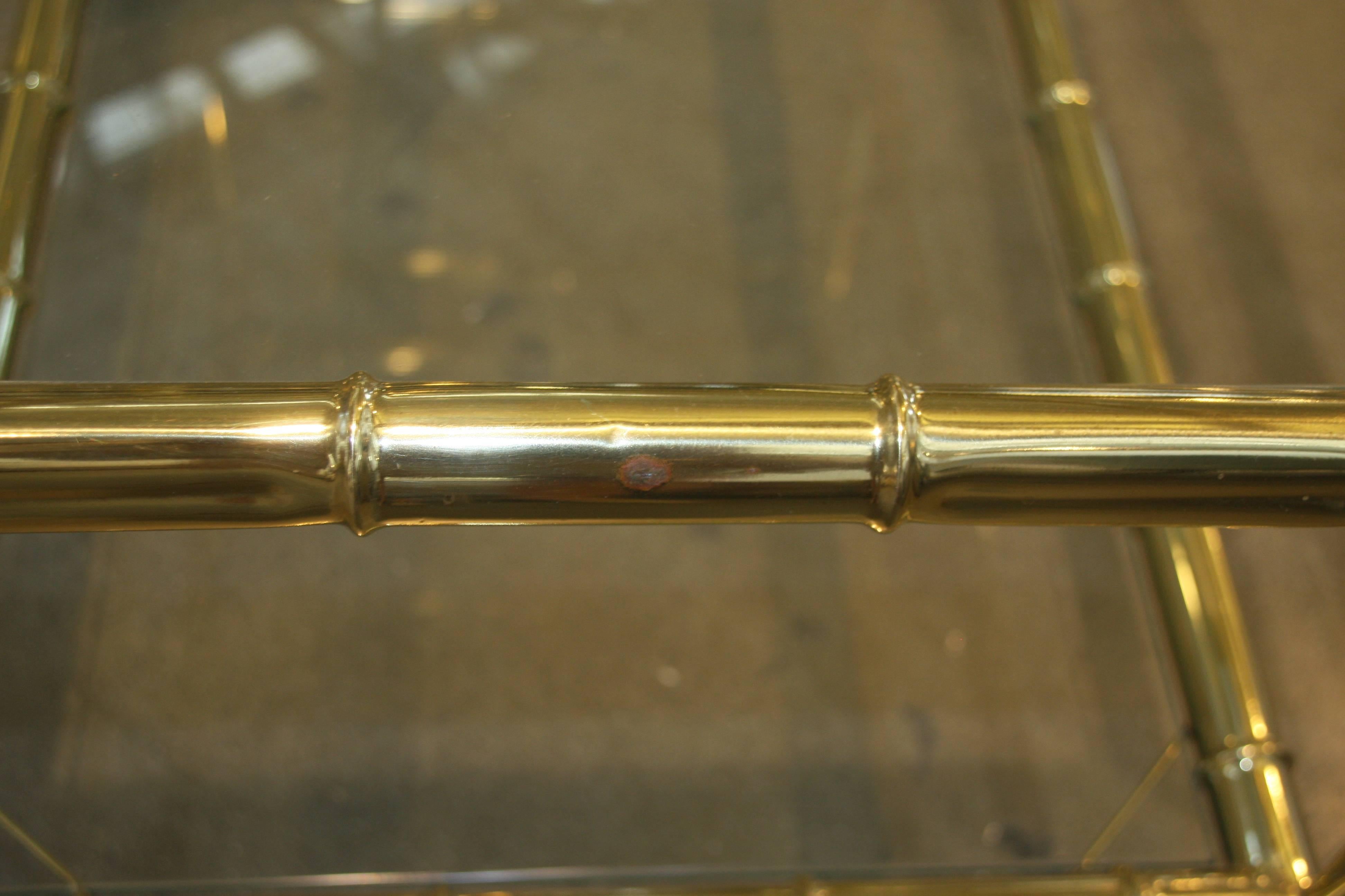 Beautiful Brass Faux Bamboo Bar Cart 3