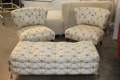 Pair of Kroehler Chairs and Matching Ottoman