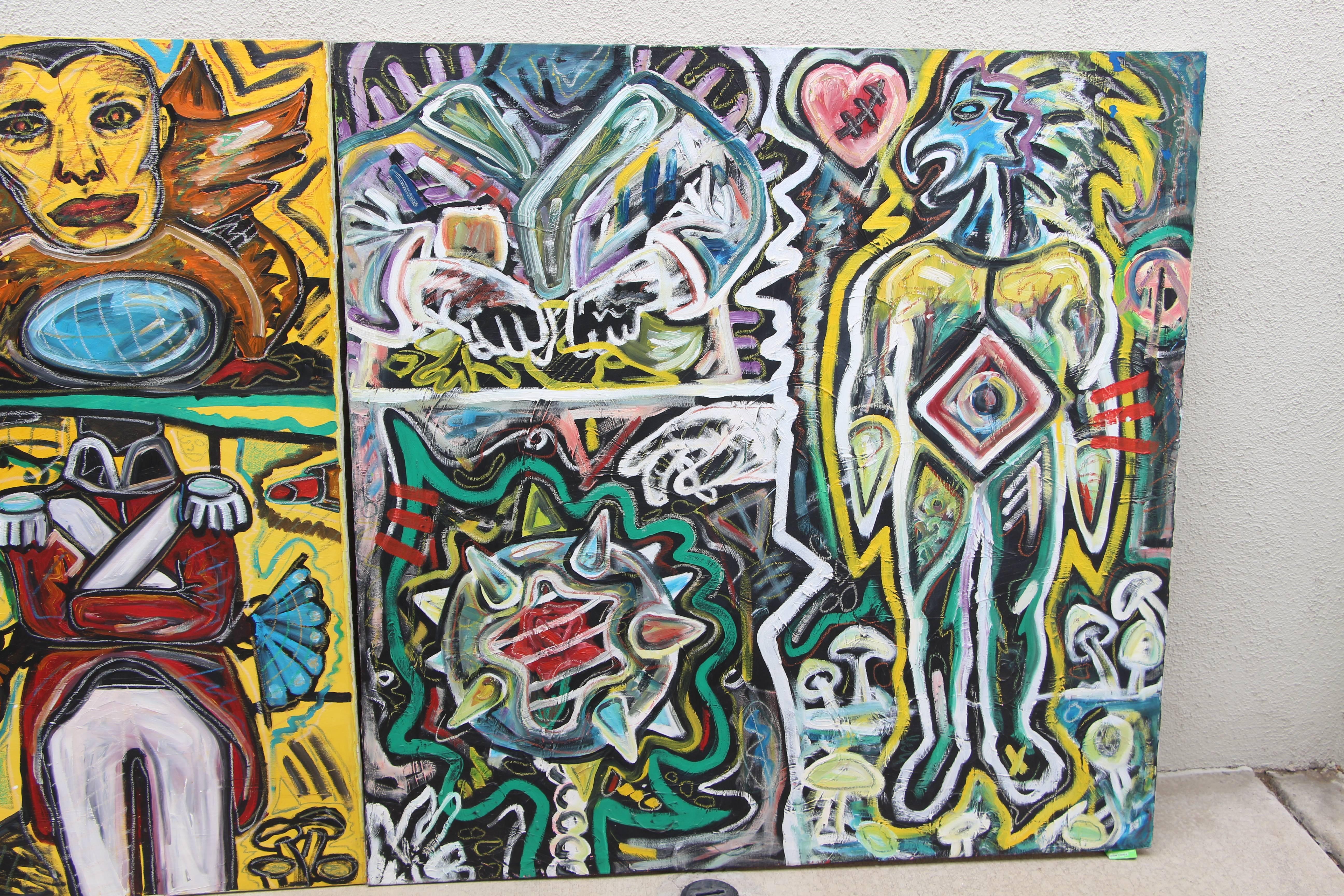 Challenging large triptych Graffiti  1