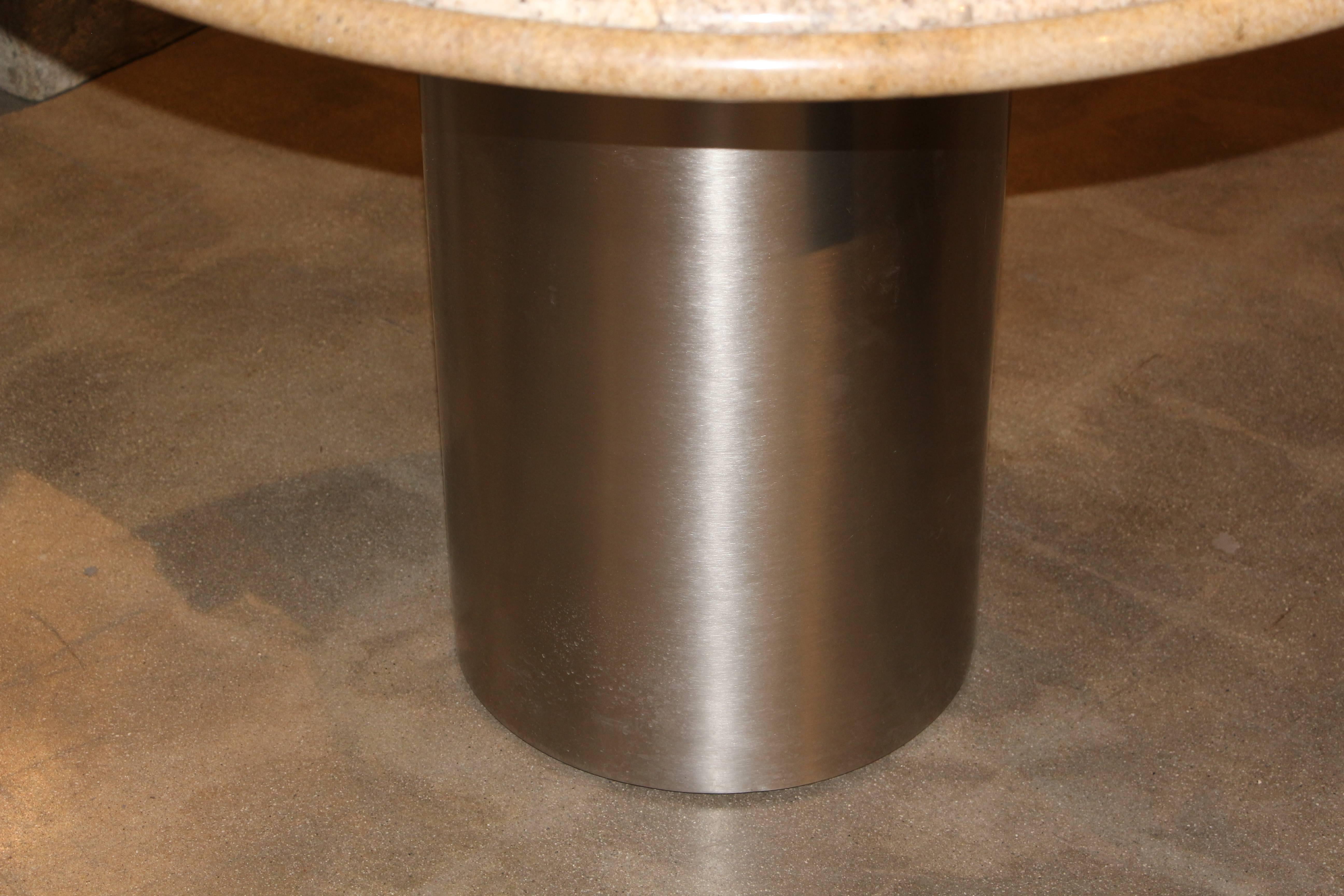 American Pace Collection Brushed Steel Granite Table