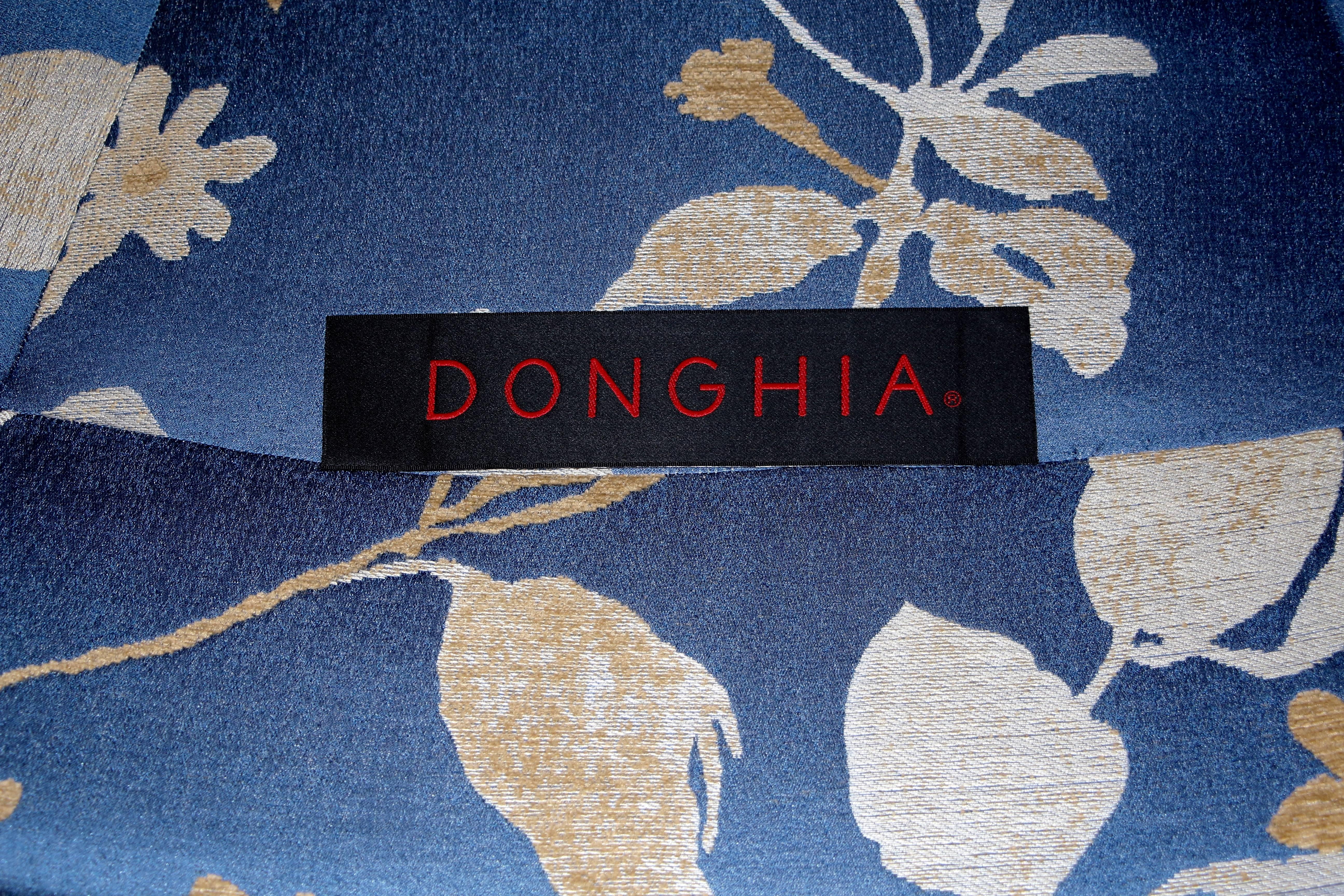 Pair of Donghia 1980s Upholstered Lounge Chairs with Label 1