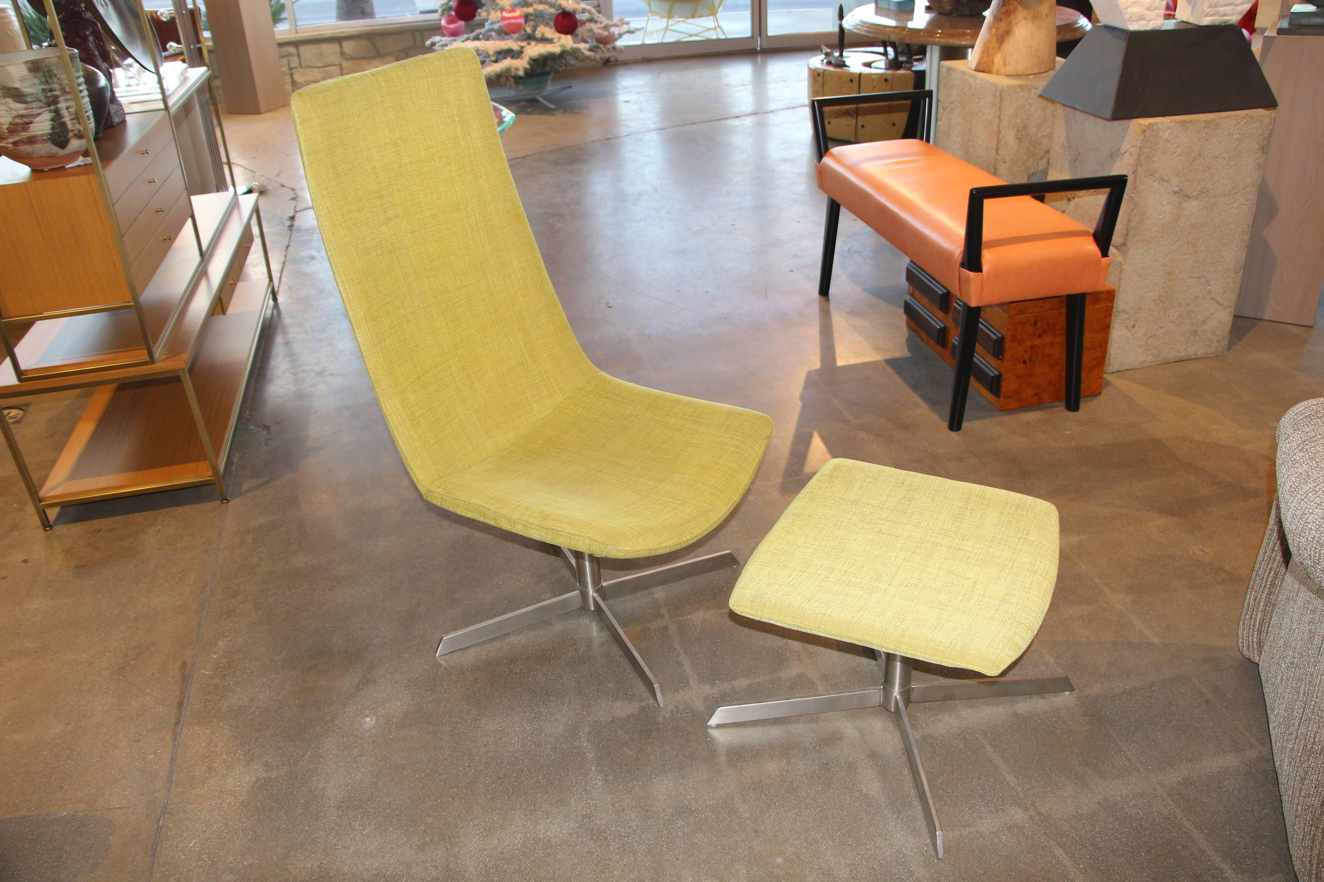 20th Century Nice Stylized Chair and Ottoman