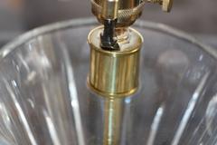 Pair of Lucite and Brass Lamps