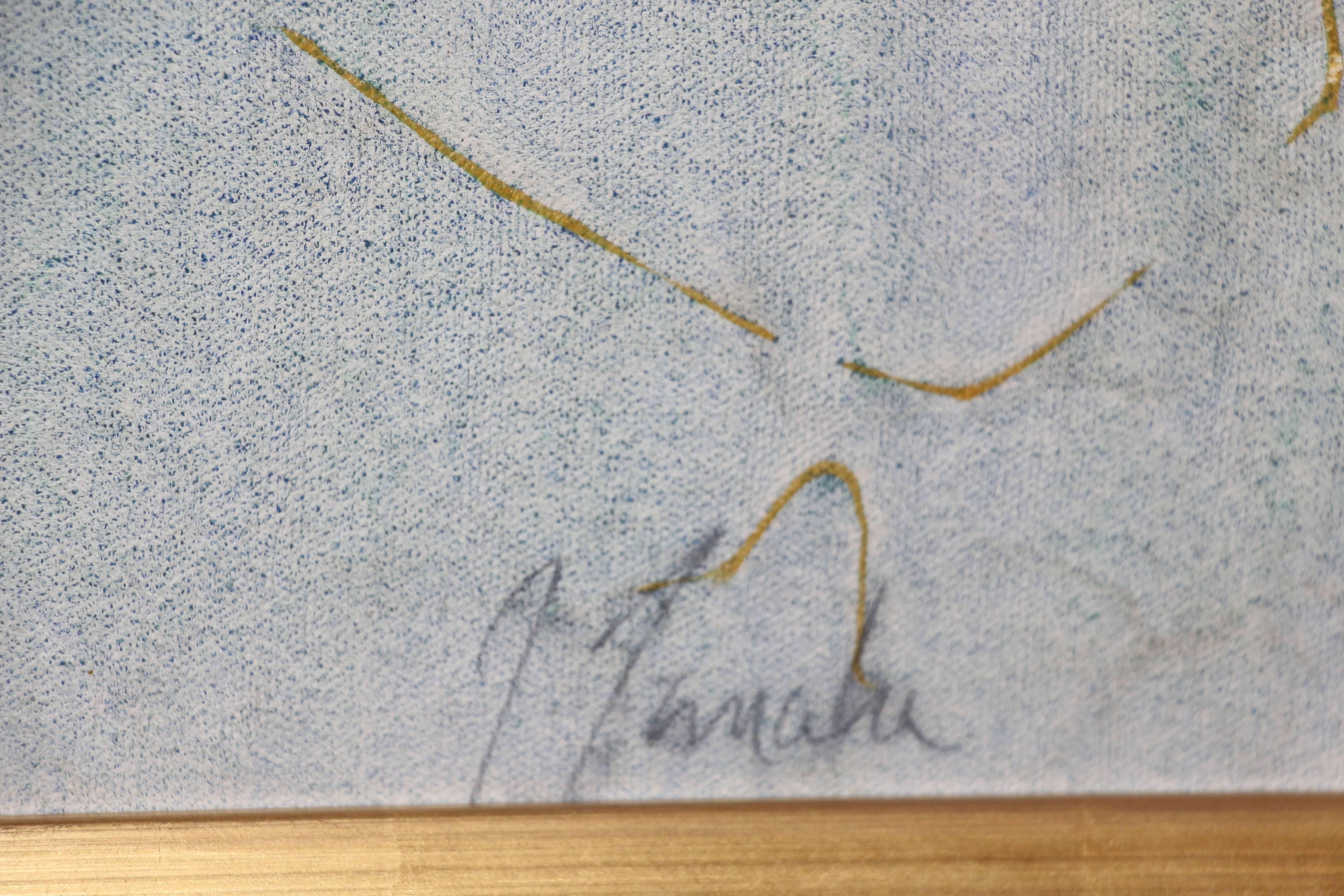 Great Abstract on Canvas, signed illegibly (Tanaka?) In Good Condition For Sale In Palm Springs, CA