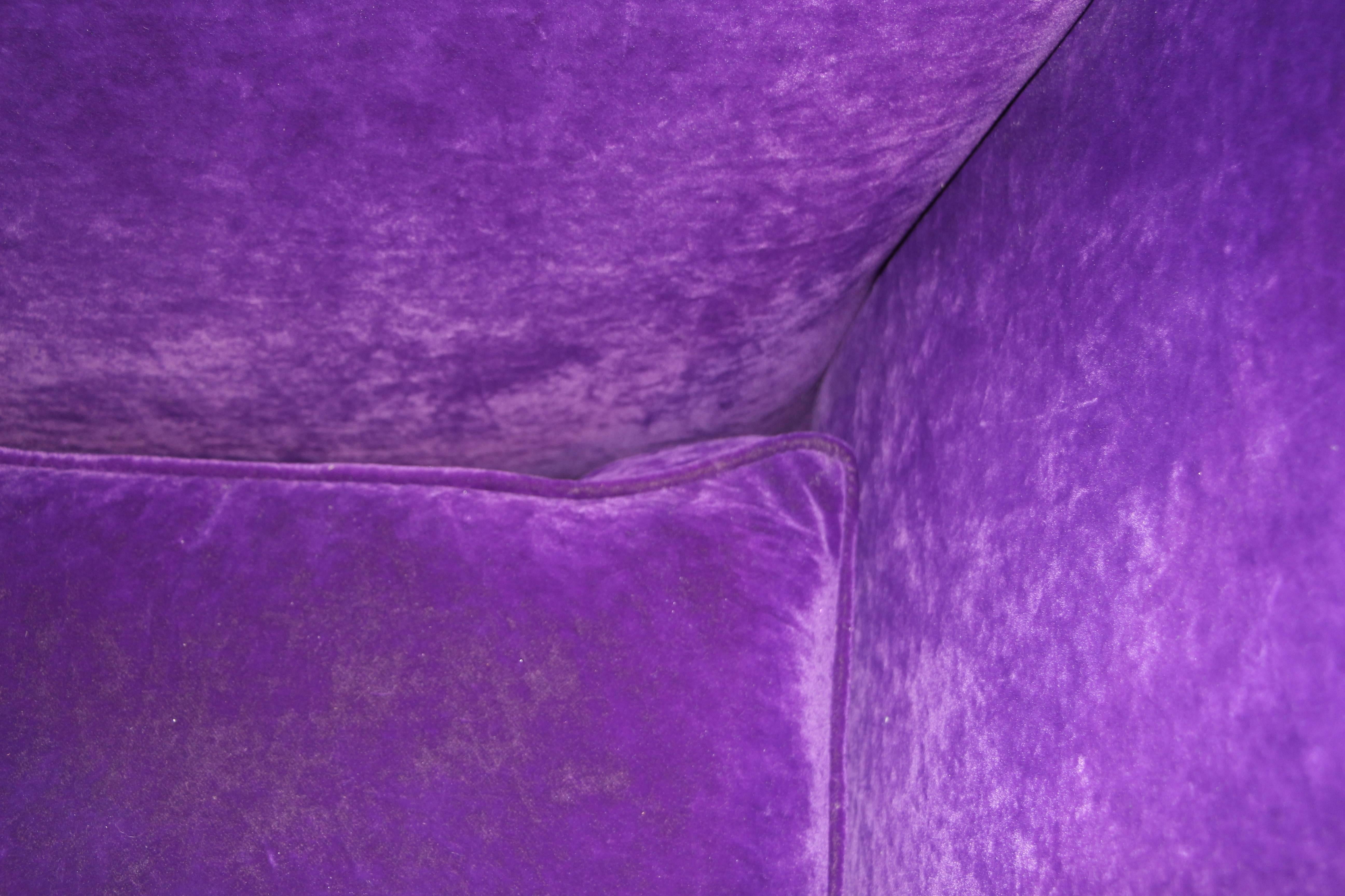 Nice Purple Loveseat Settee and Ottoman 1