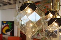 Vintage Custom Morrison Lighting Chandelier with Faceted Shades