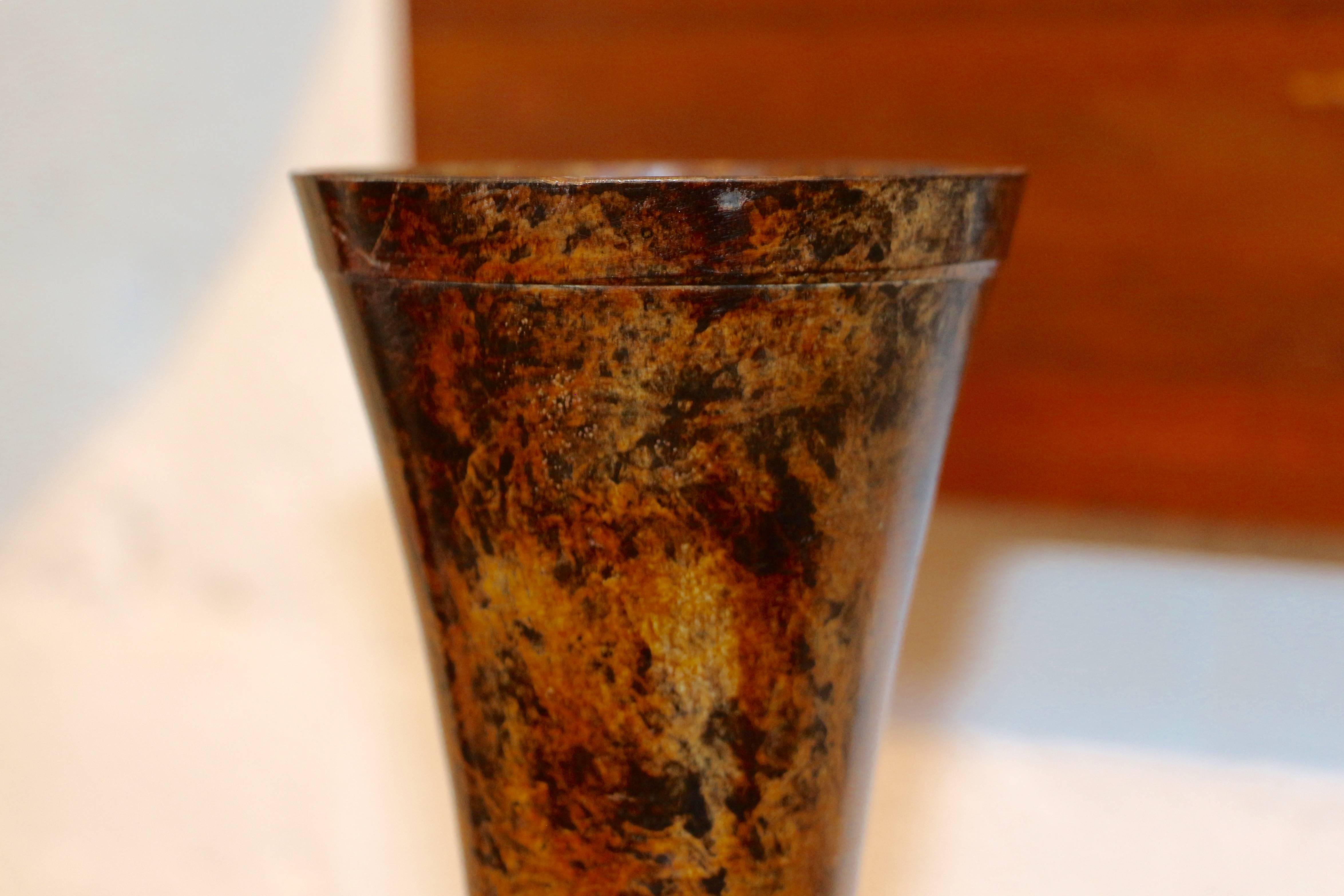 American Three Graduated Bronze Vases Patinated with a Great Tortoise Patina