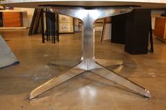 Unusual Solid Aluminium Base Table with a Carrara Marble Top