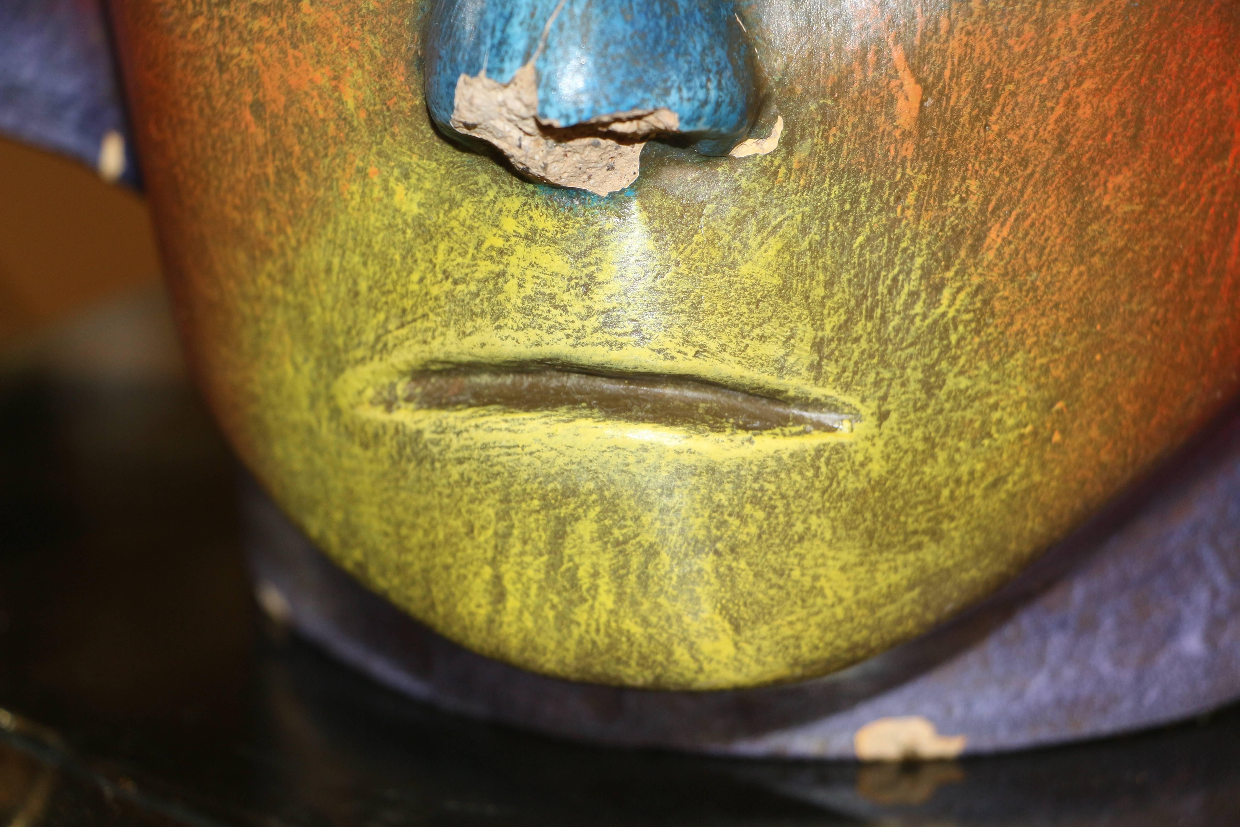 20th Century Mario Gonzales Mayan Figural Table with Ceramic Head