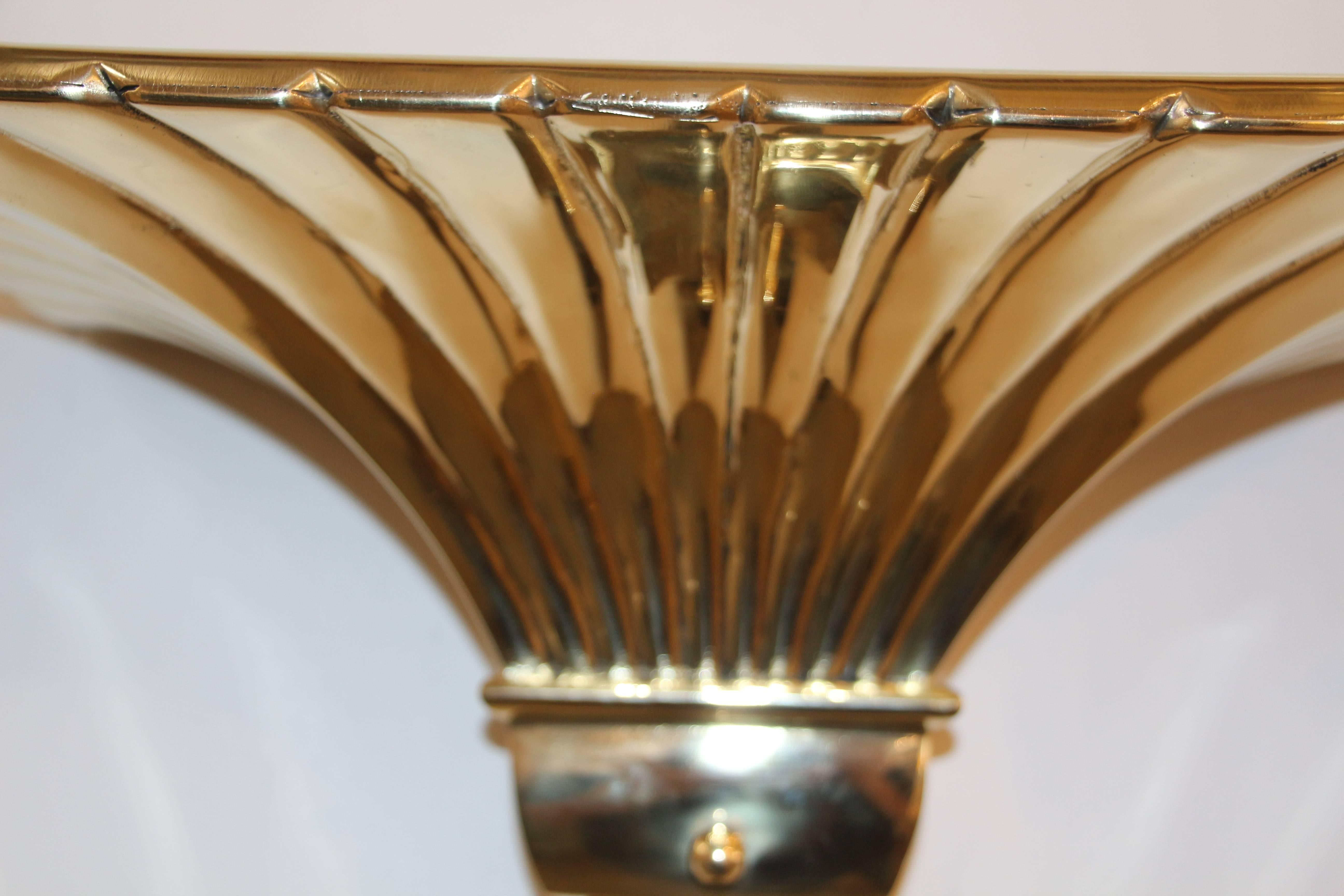 Late 20th Century 1979 Chapman Brass Sconces or Wall-Mounted Torchieres with Brass Wire Guards