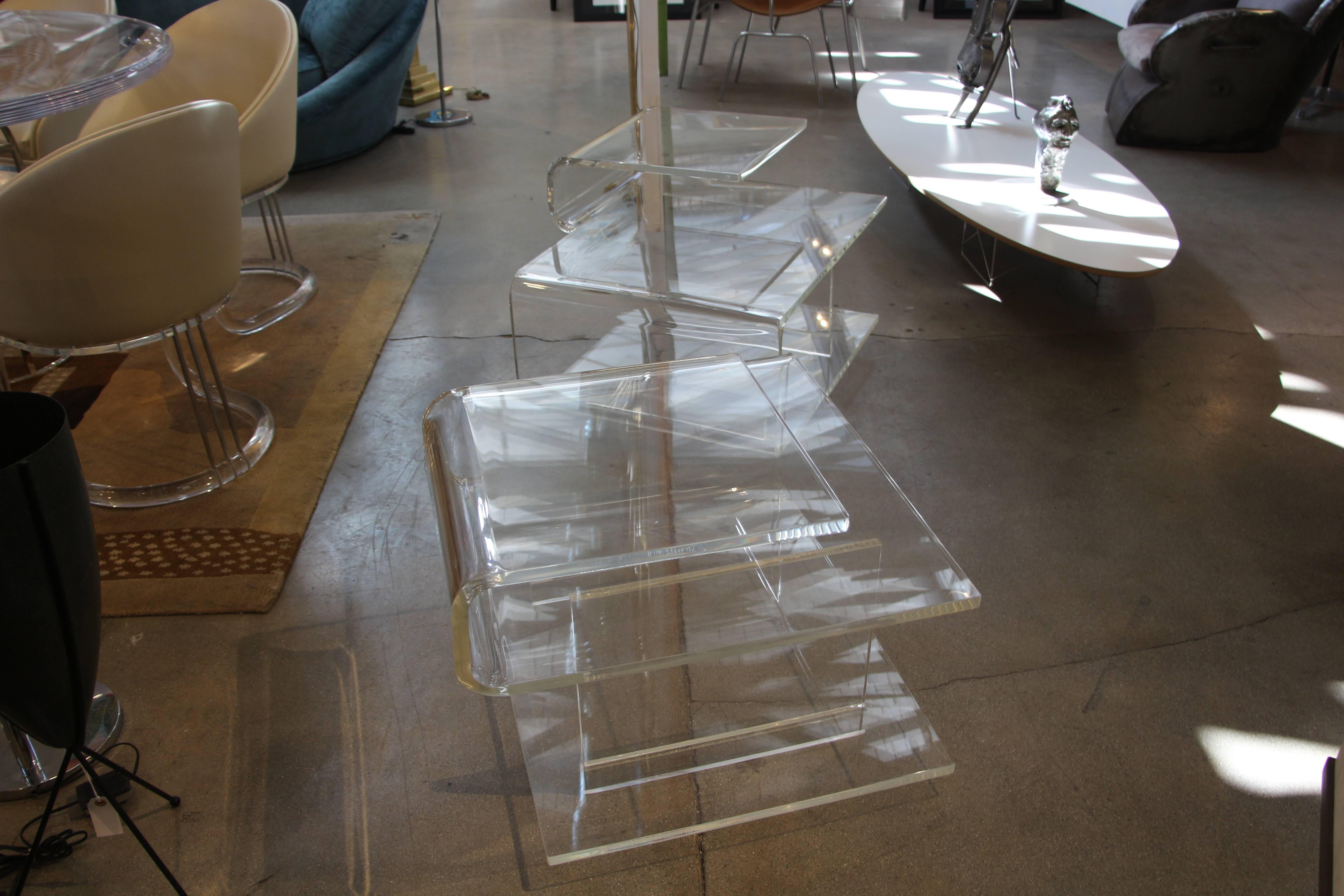 Unusual Vintage Lucite End Tables or Nightstands In Good Condition In Palm Springs, CA