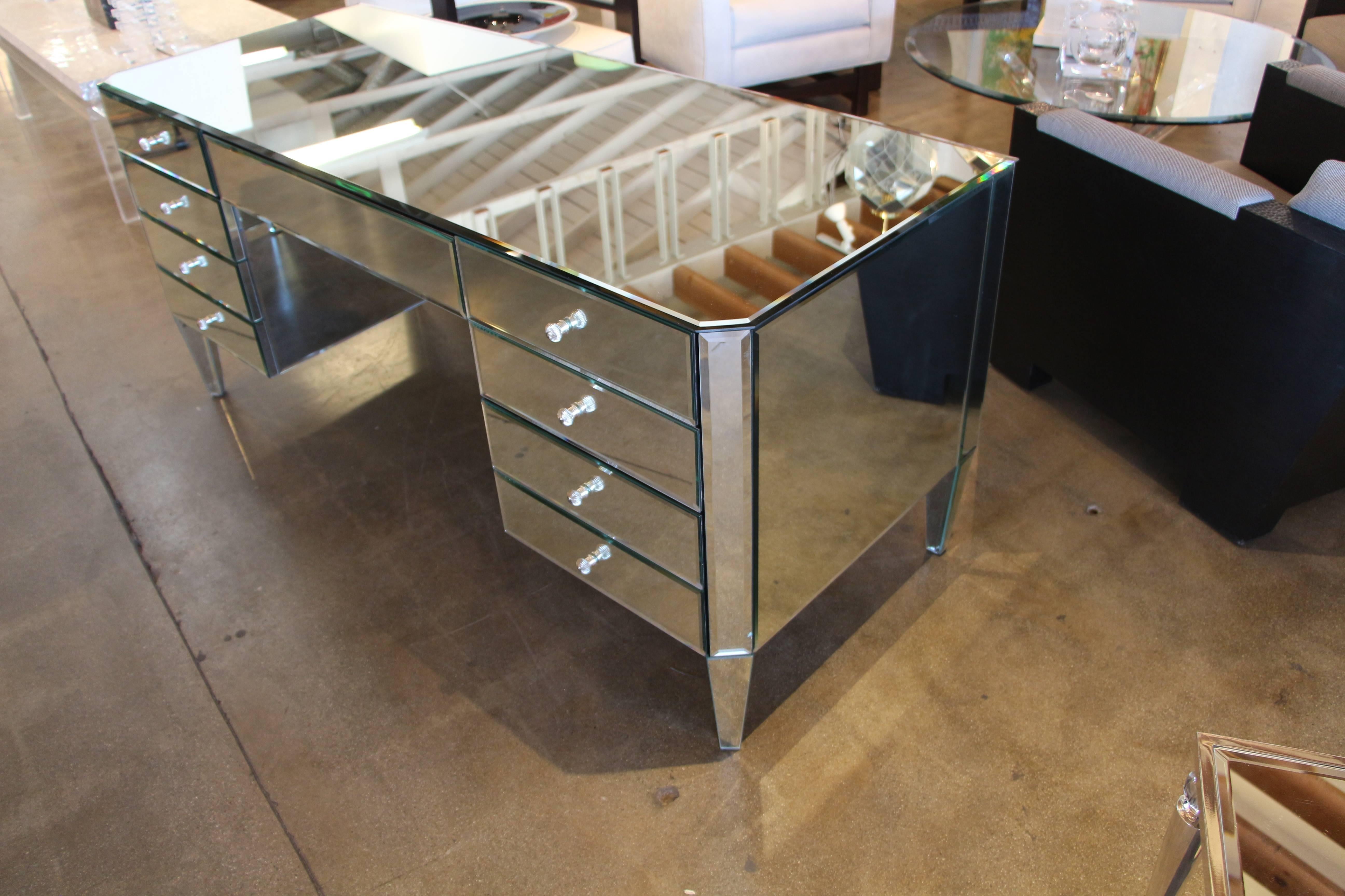 mirrored desk with drawers