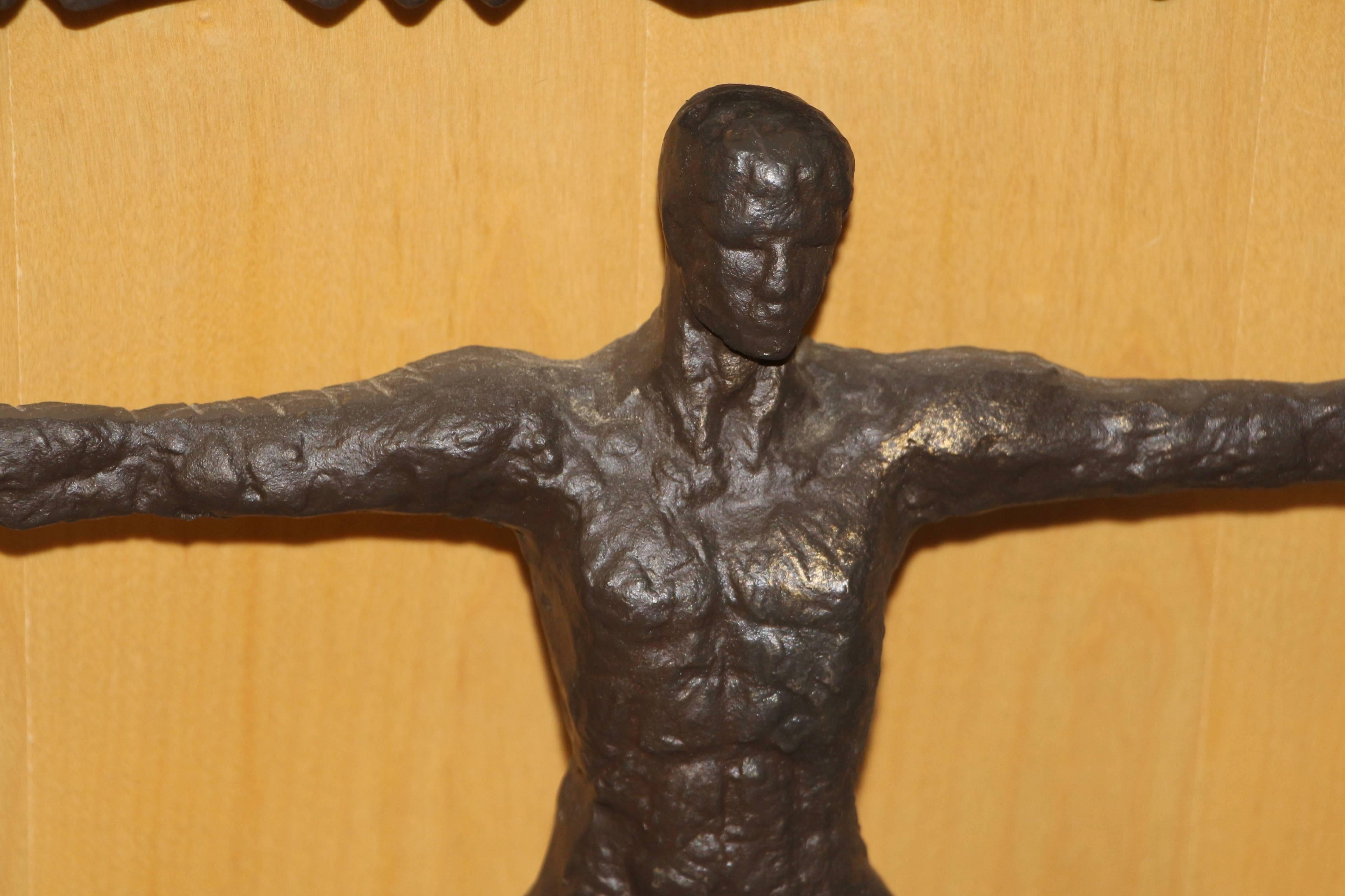 Unknown Iron Sculpture Man in Frame