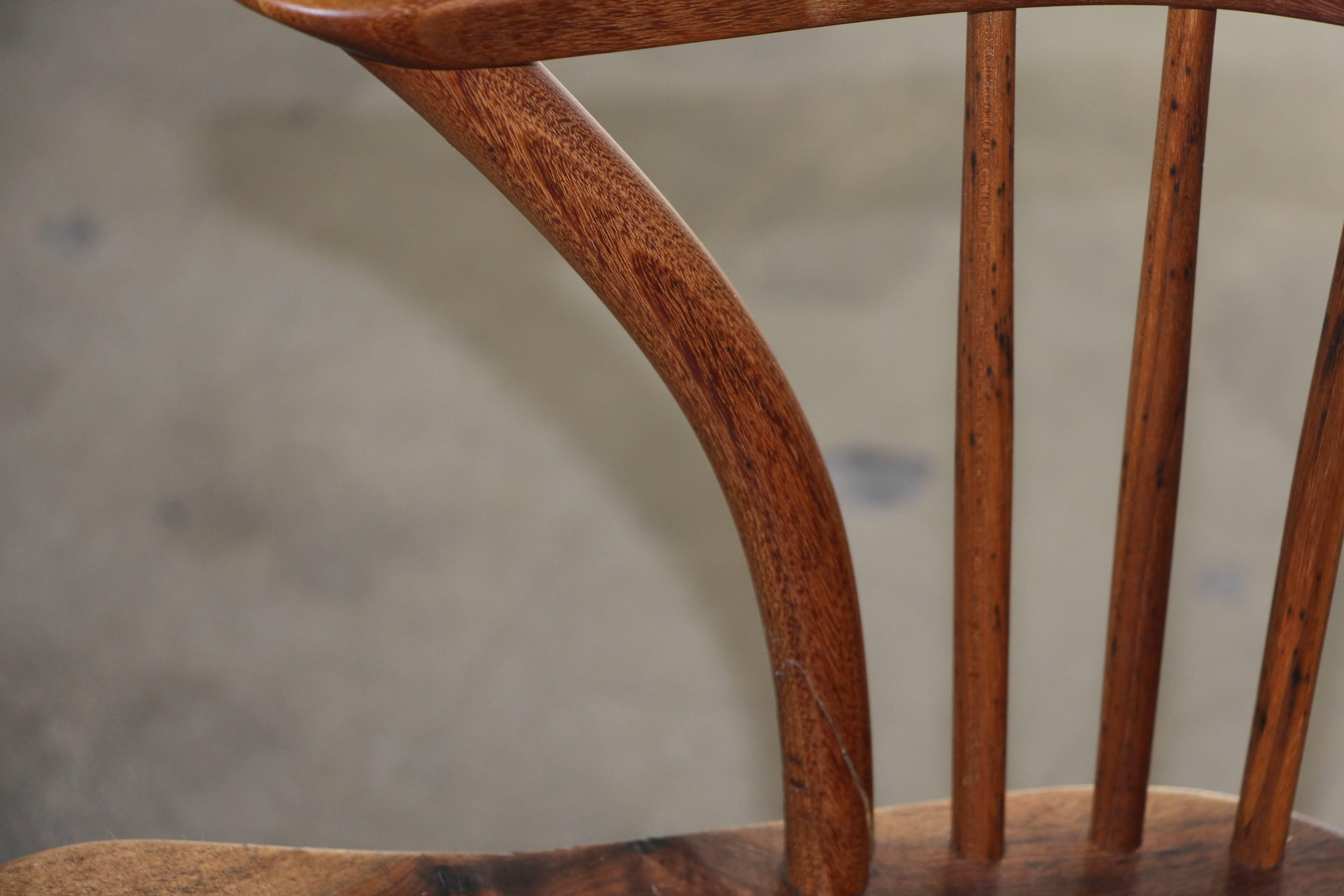 American Artisan Craft Made Black Walnut Windsor Chair Monogrammed