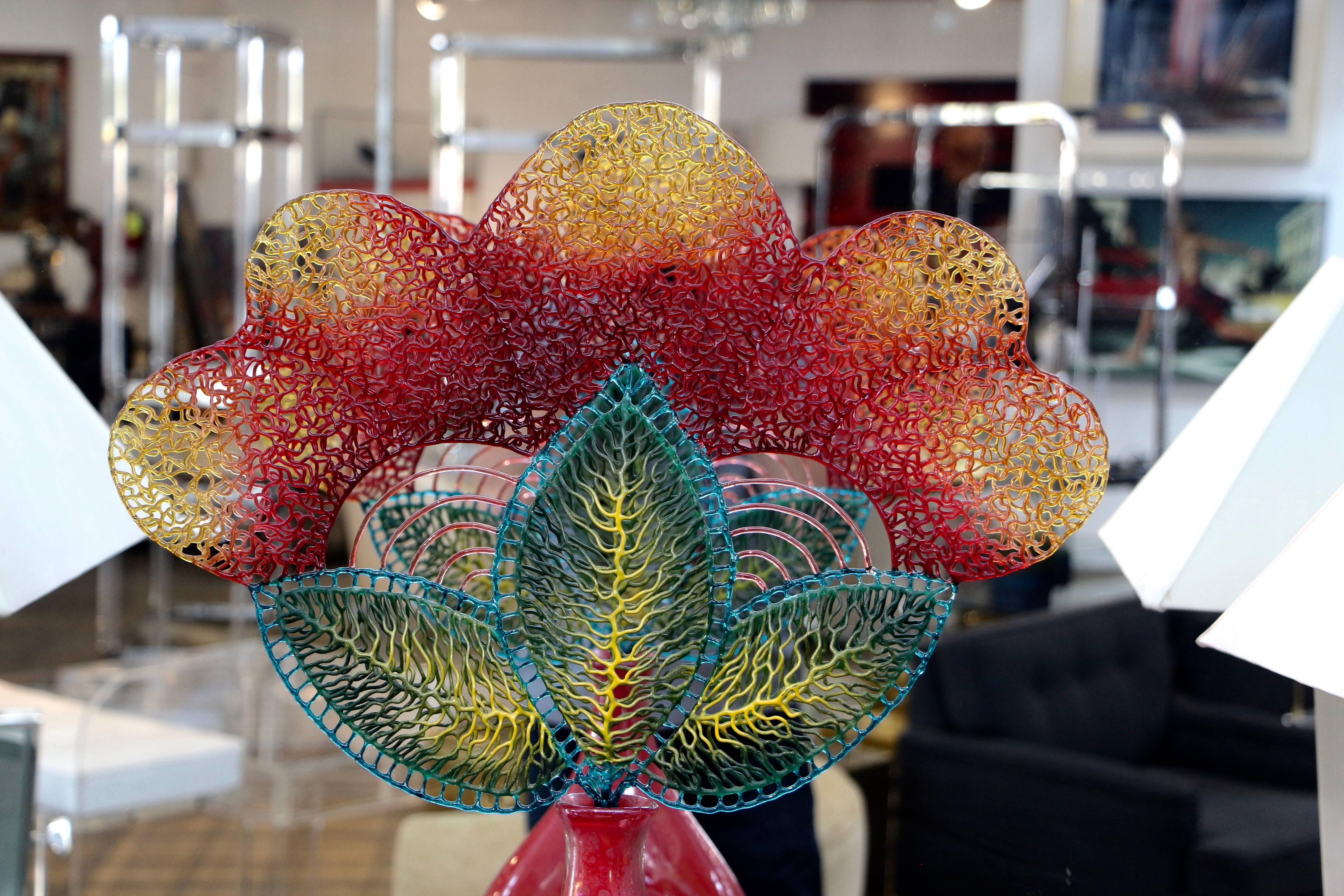 Unusual Interwoven Glass Spray with Vase 1