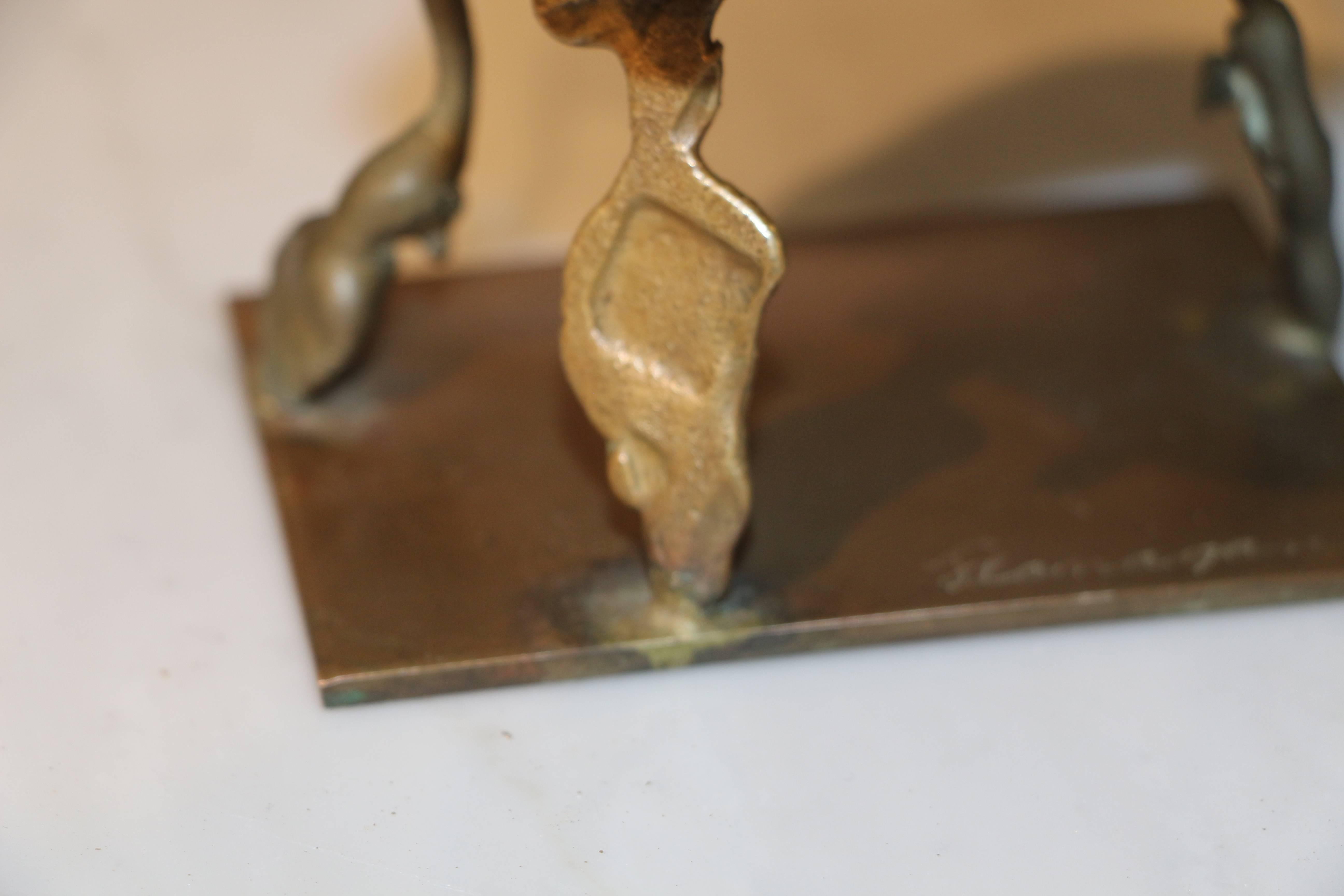 Schöne Bronze in der Art von Barry Flanagan, signiert Flanagan im Zustand „Gut“ im Angebot in Palm Springs, CA
