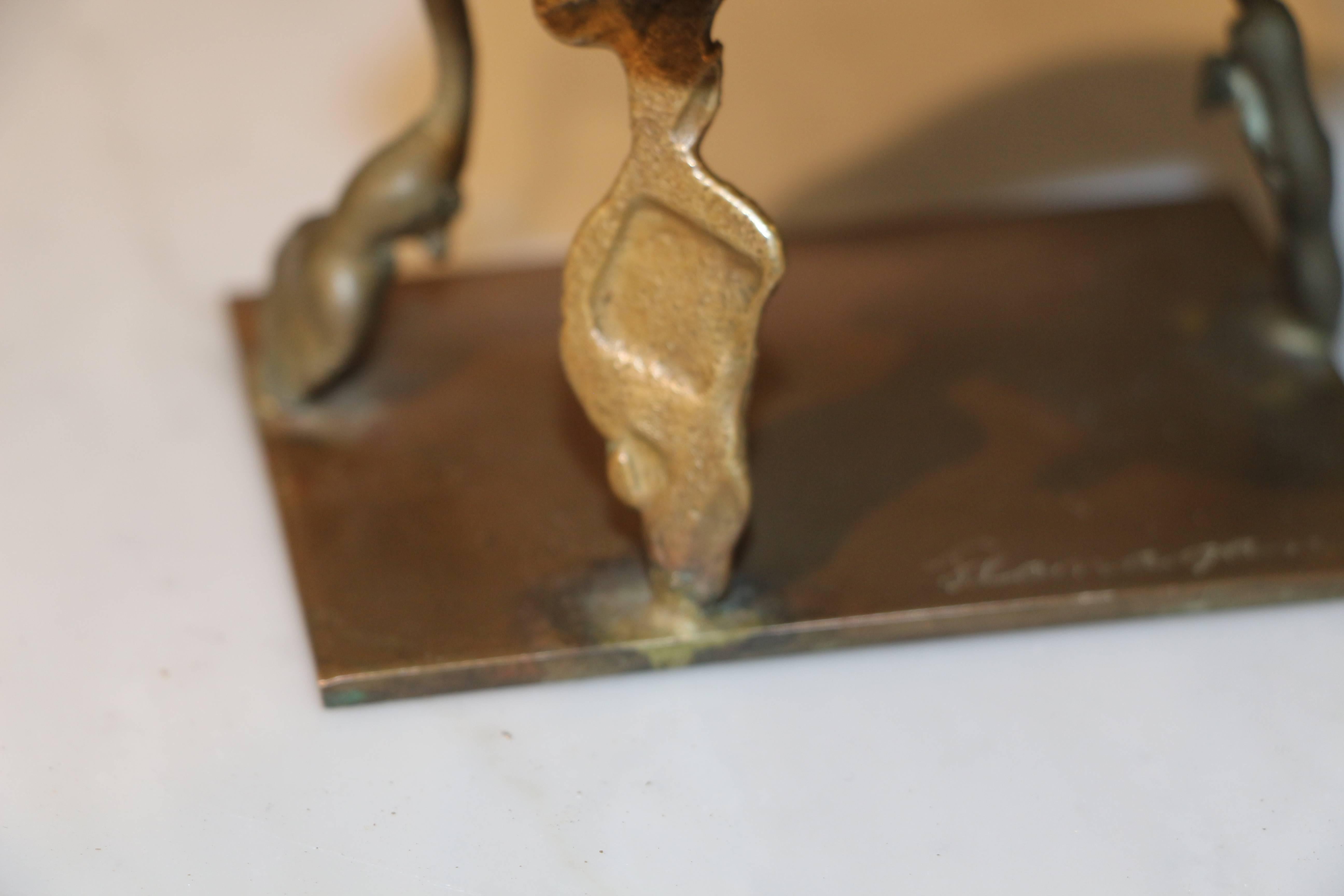 Bel bronzo alla maniera di Barry Flanagan Firmato Flanagan In condizioni buone in vendita a Palm Springs, CA