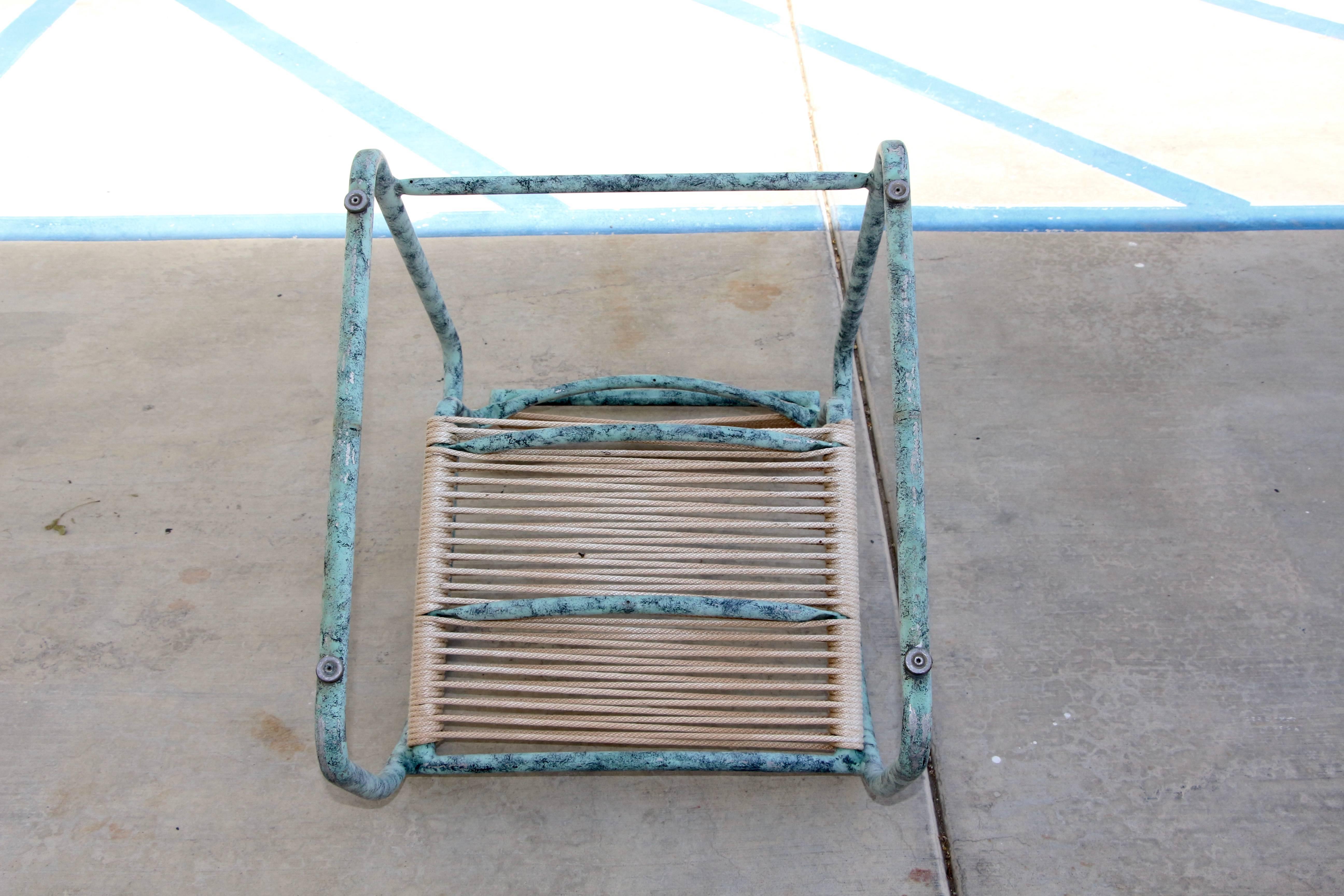 Kipp Stewart Style Patinated Aluminium Roped Outdoor Chairs 3