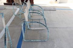 Kipp Stewart Style Patinated Aluminium Roped Outdoor Chairs