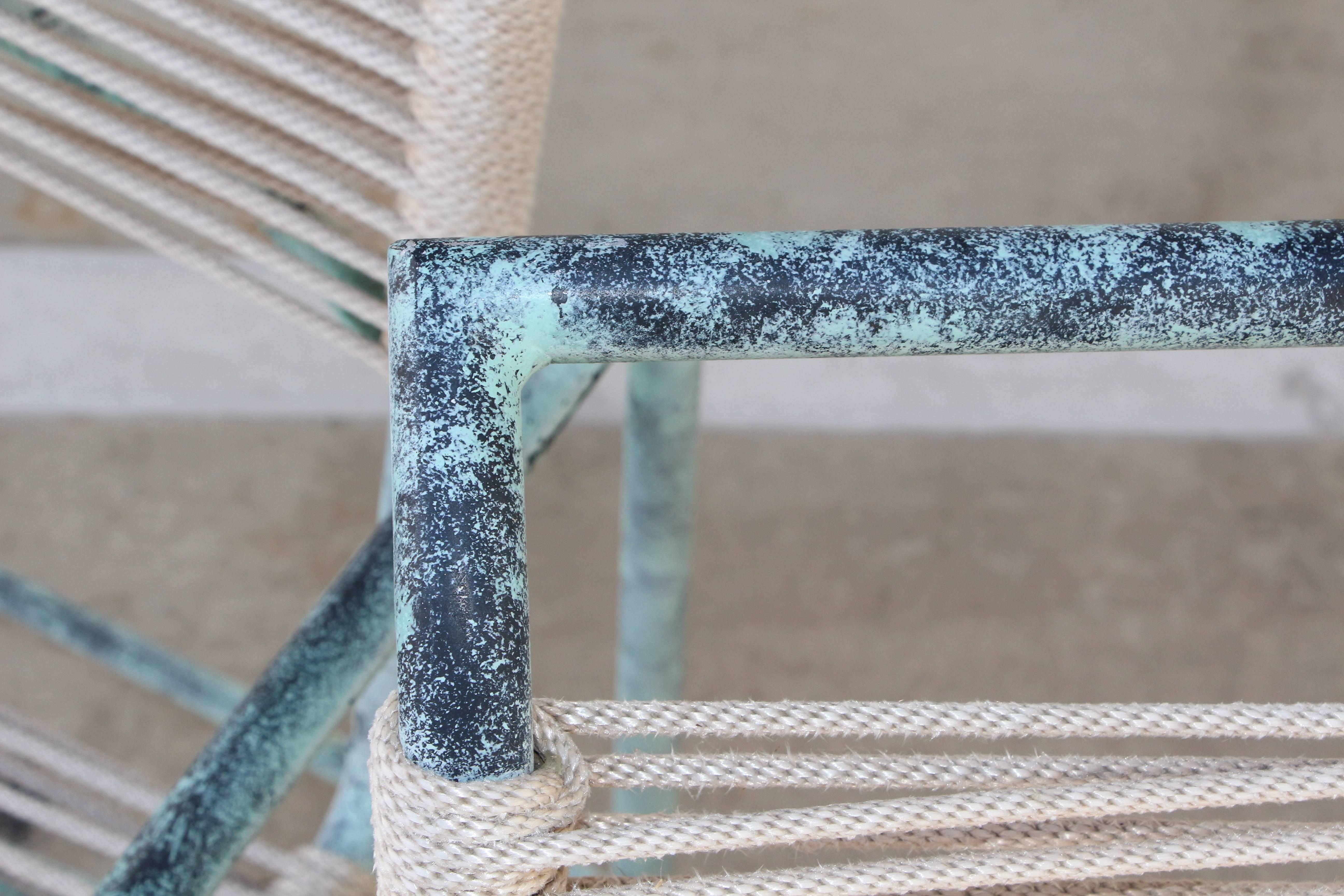 Kipp Stewart Style Patinated Aluminium Roped Outdoor Chairs 1
