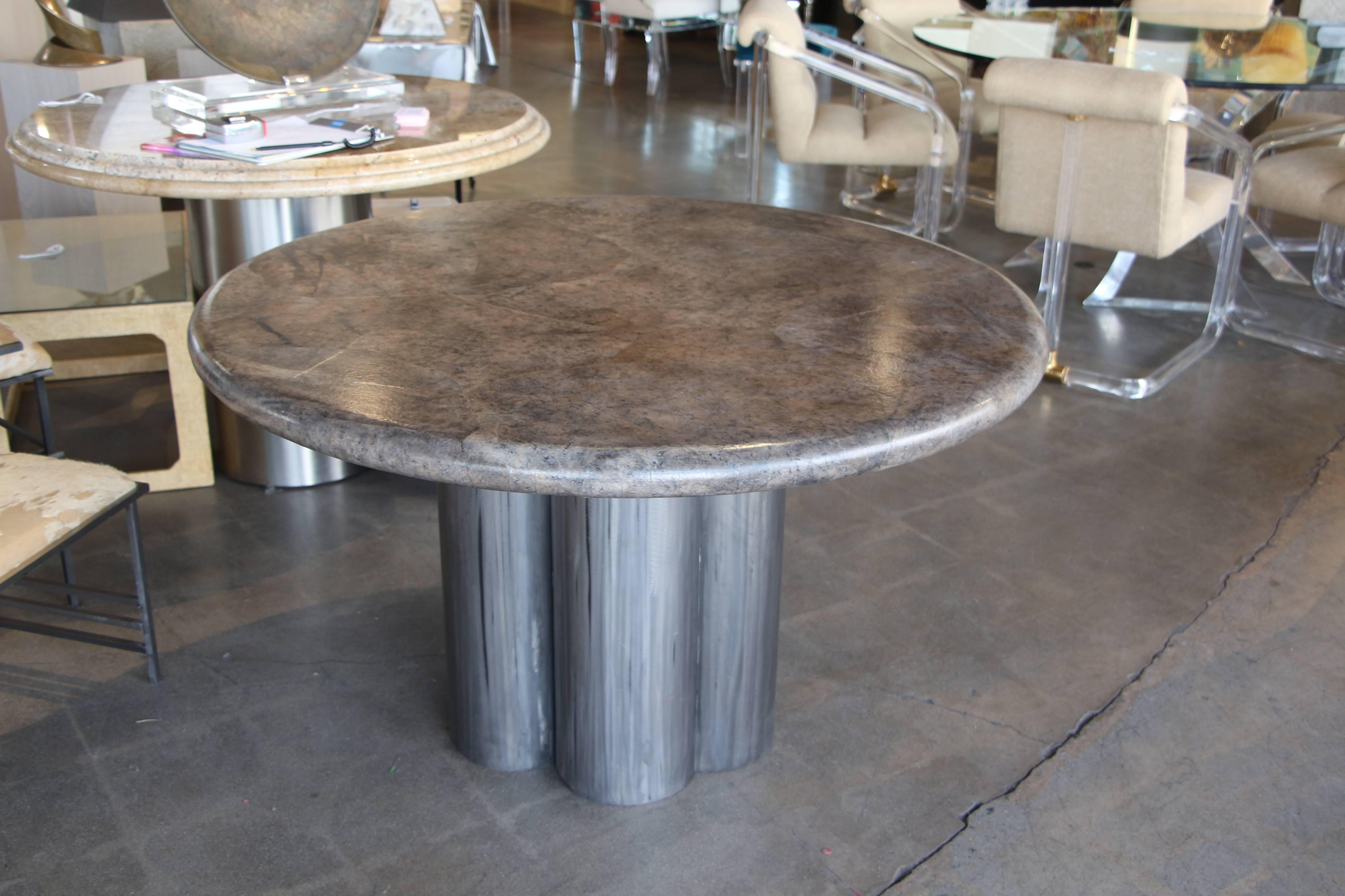 Steve Chase Designed Parchment Top Table In Good Condition In Palm Springs, CA