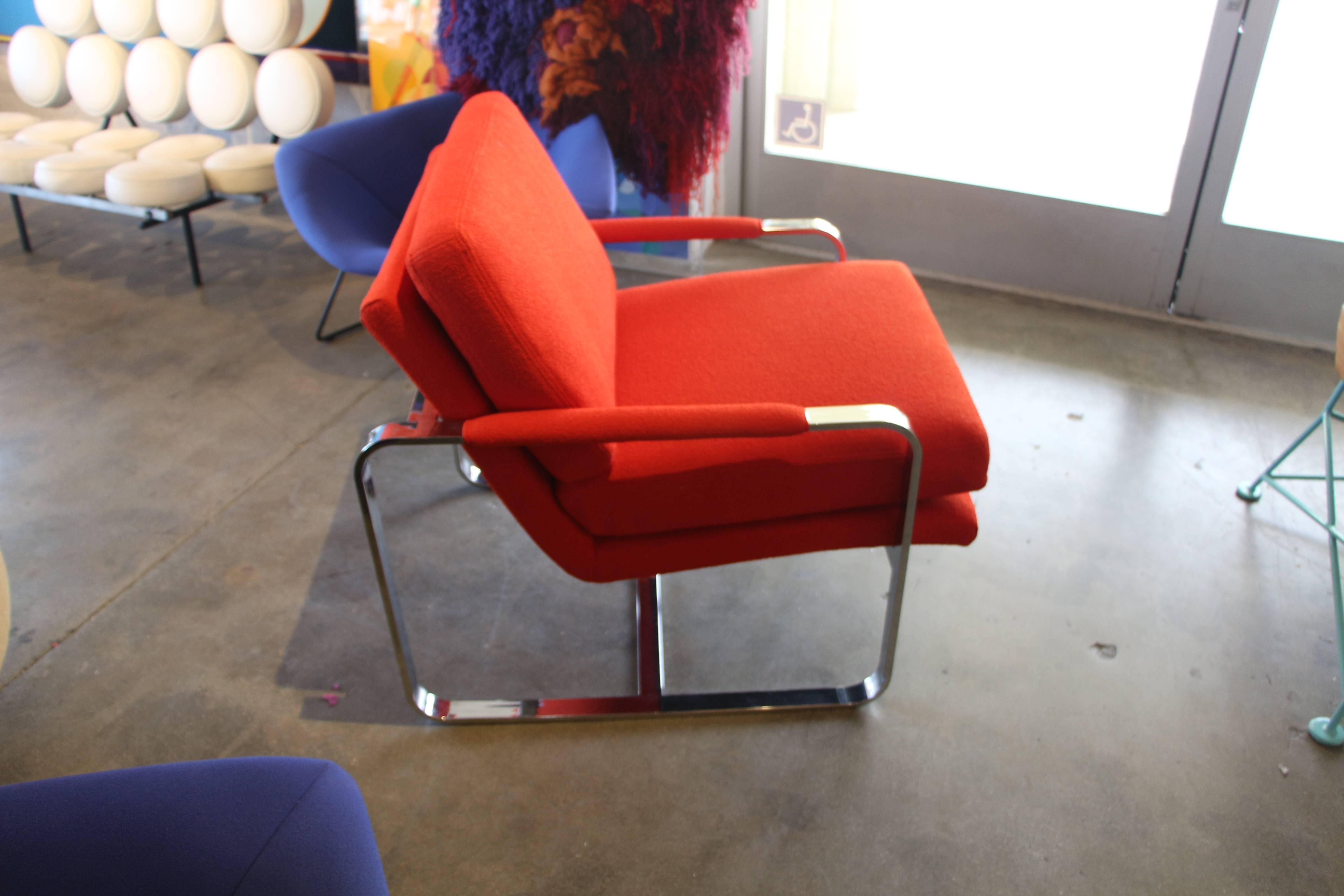 Chrome Chair in the Style of Milo Baughman In Good Condition In Palm Springs, CA