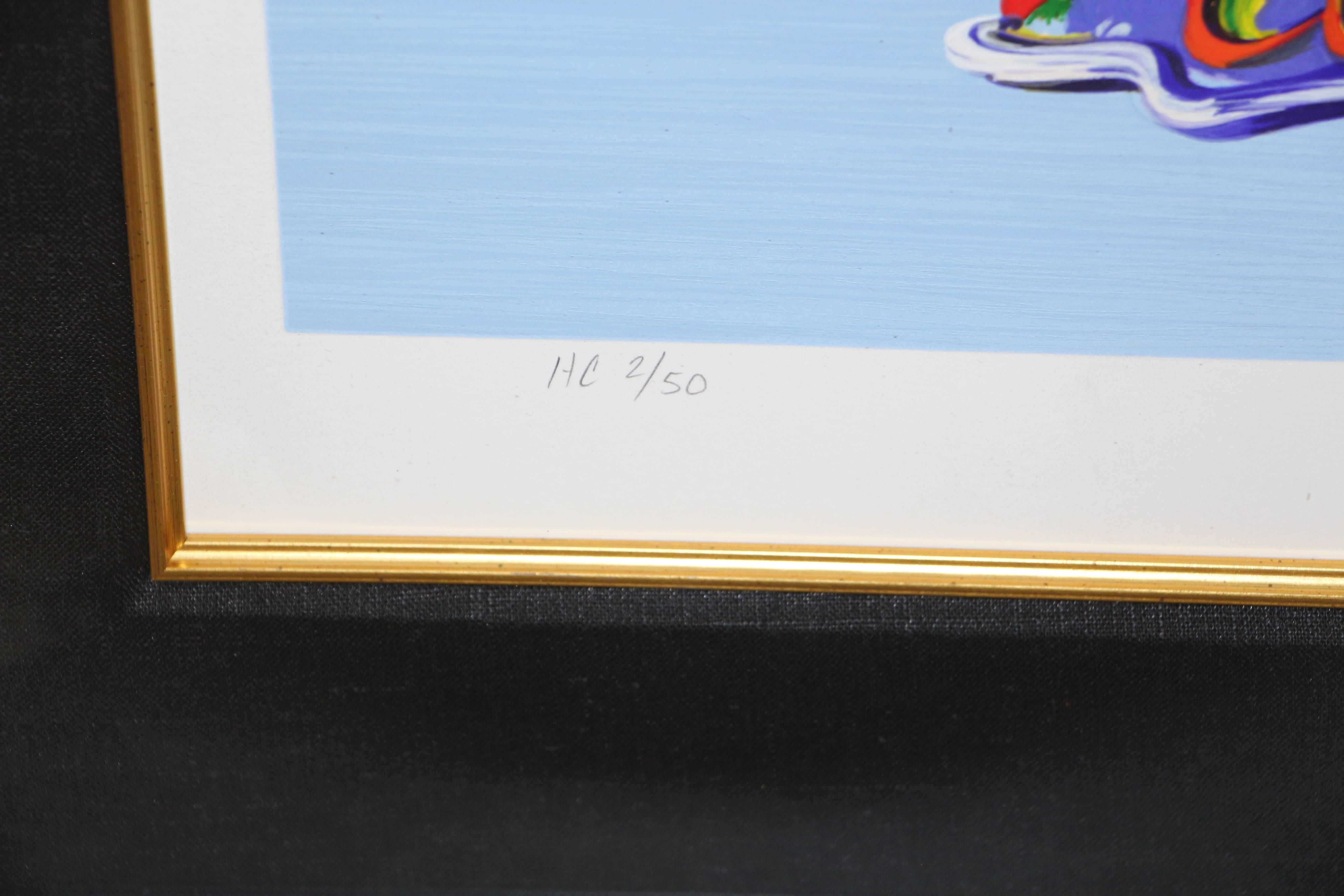 A nicely framed Peter Max Serigraph titled 