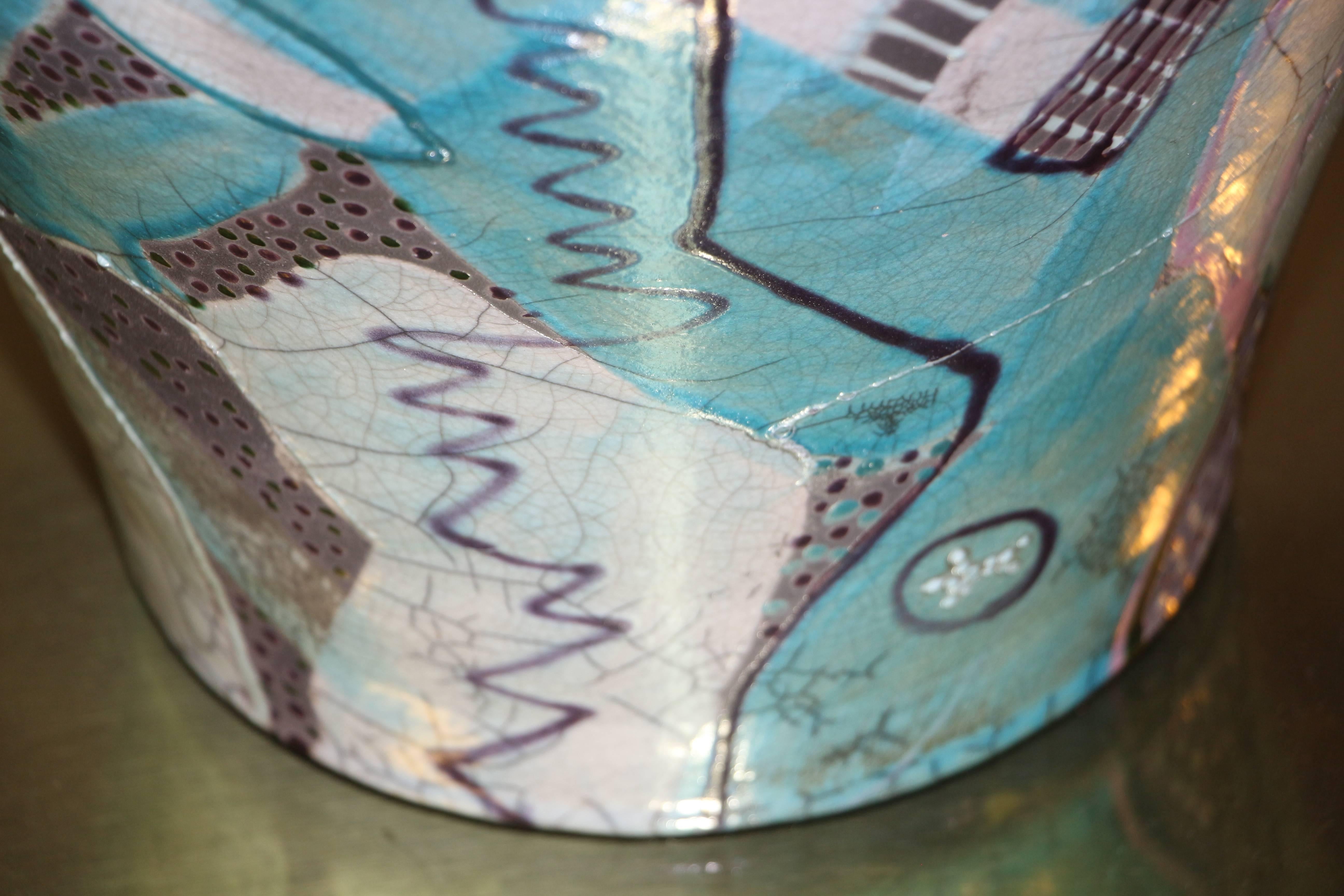 Noted Artist Amadio Smith Massive Raku Covered Pot, 1988 at 1stDibs