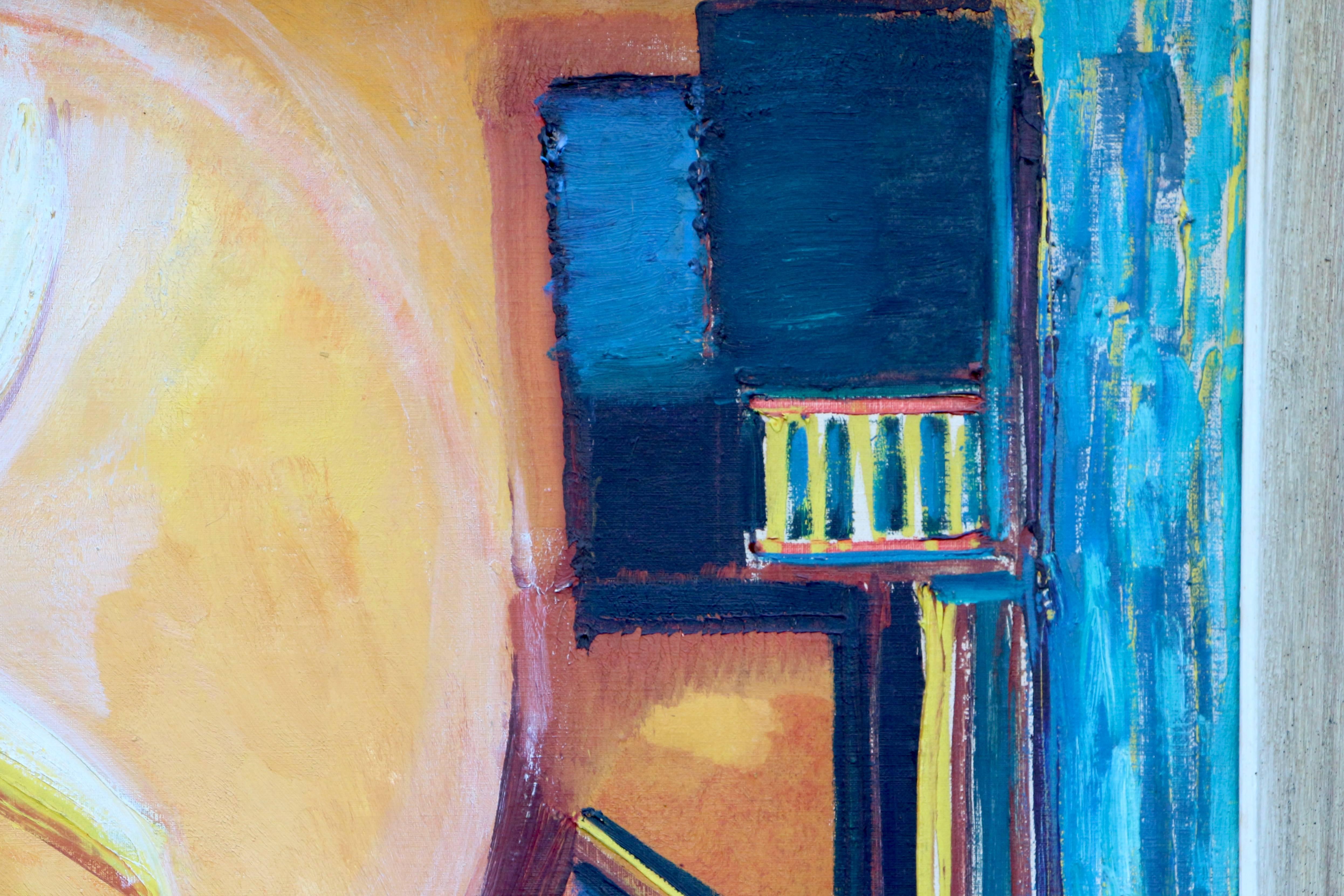 Abstracto de la artista de Woodstock Hope Manchester en marco original siglo XX en venta
