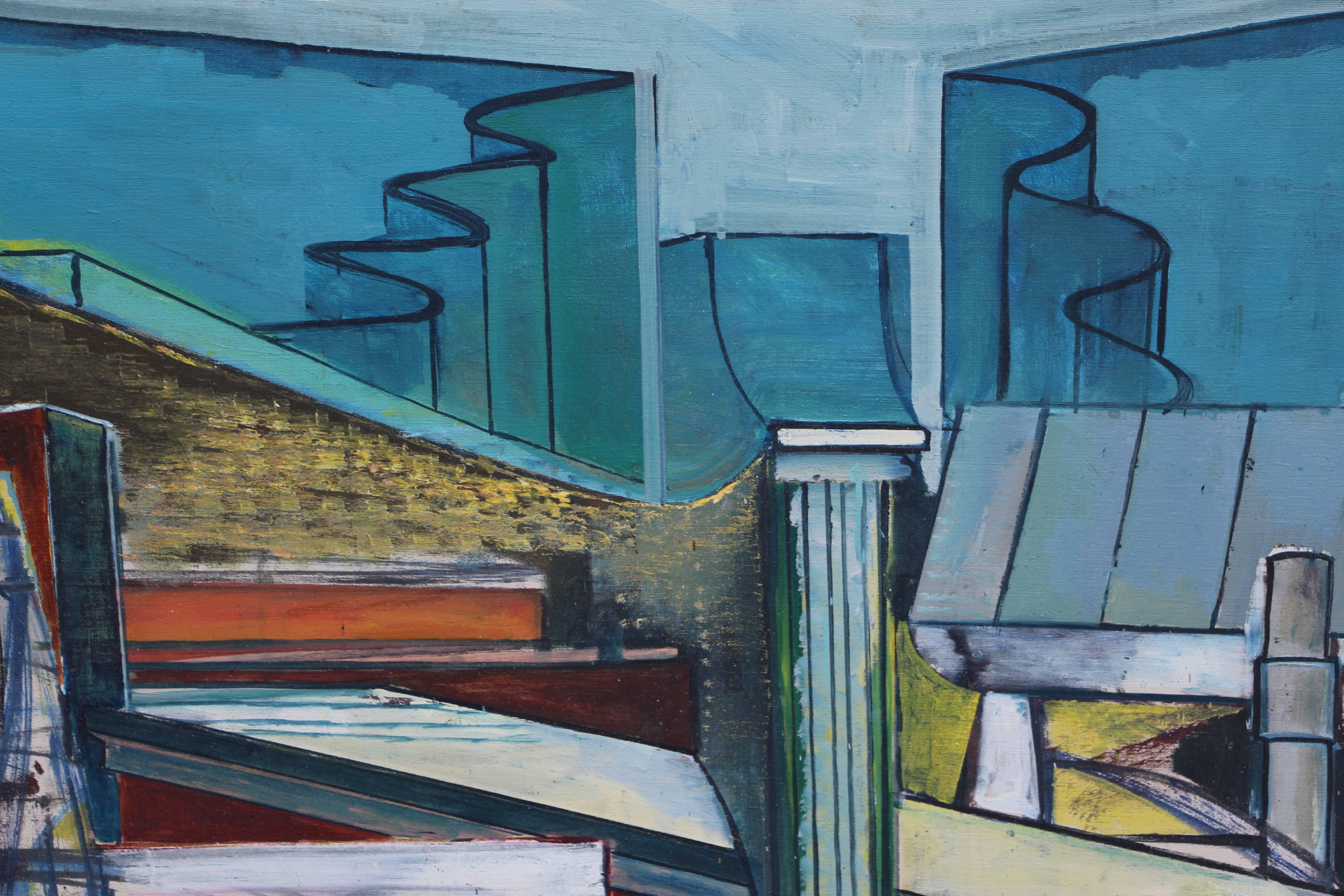 Peinture Louise Odes Neaderland Architectural Painting City (Cité de peinture architecturale), 1964 en vente