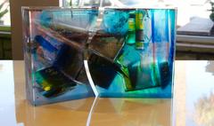 Bijan Bahar Lucite and Epoxy Resin Sculpture Yin Yang