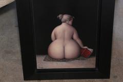 Charming Large Acrylic on Wood Painting by Jeanne Lorioz