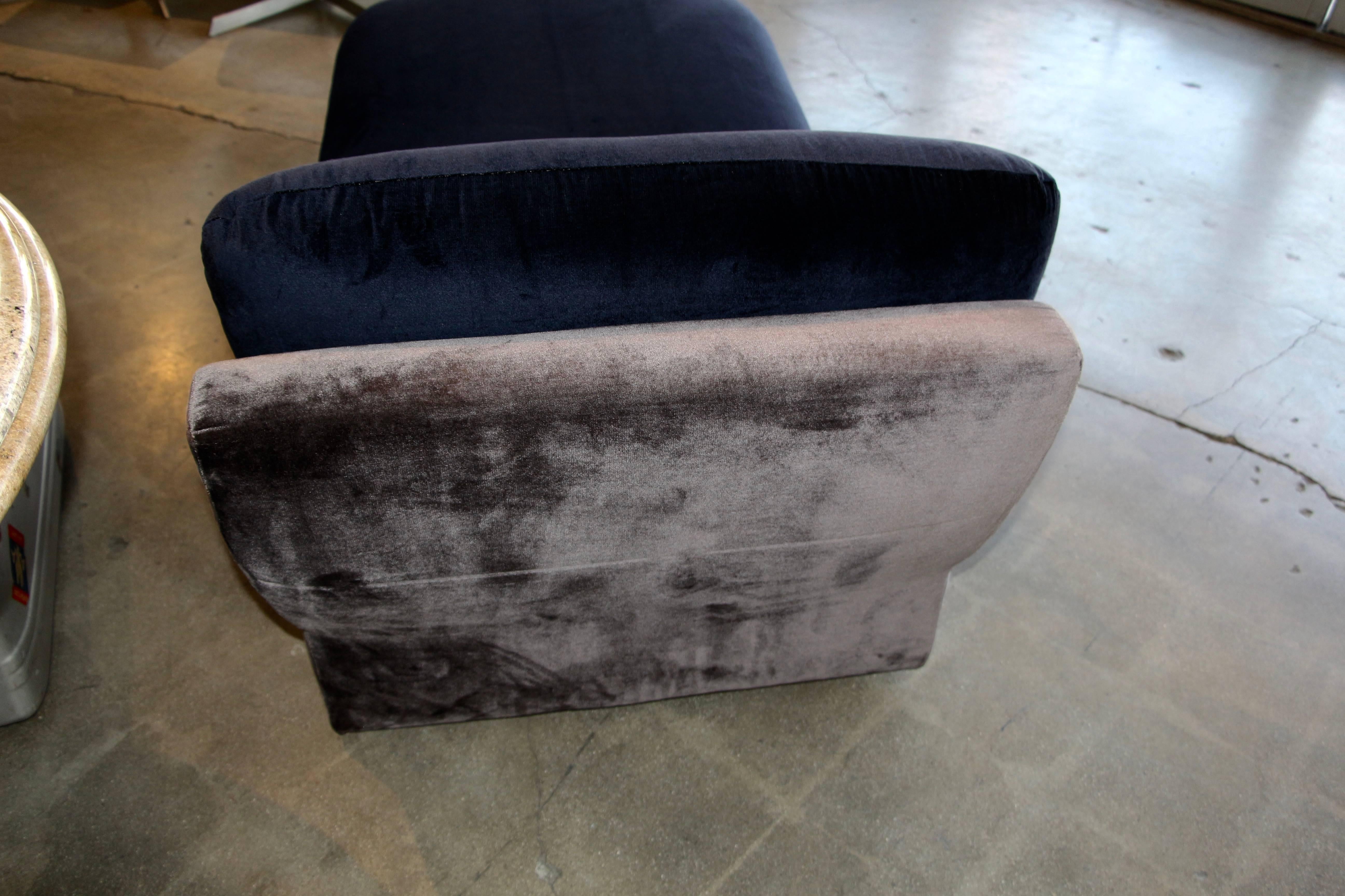 Late 20th Century Preview Chaise in New Calvin Klein Cotton Velvet
