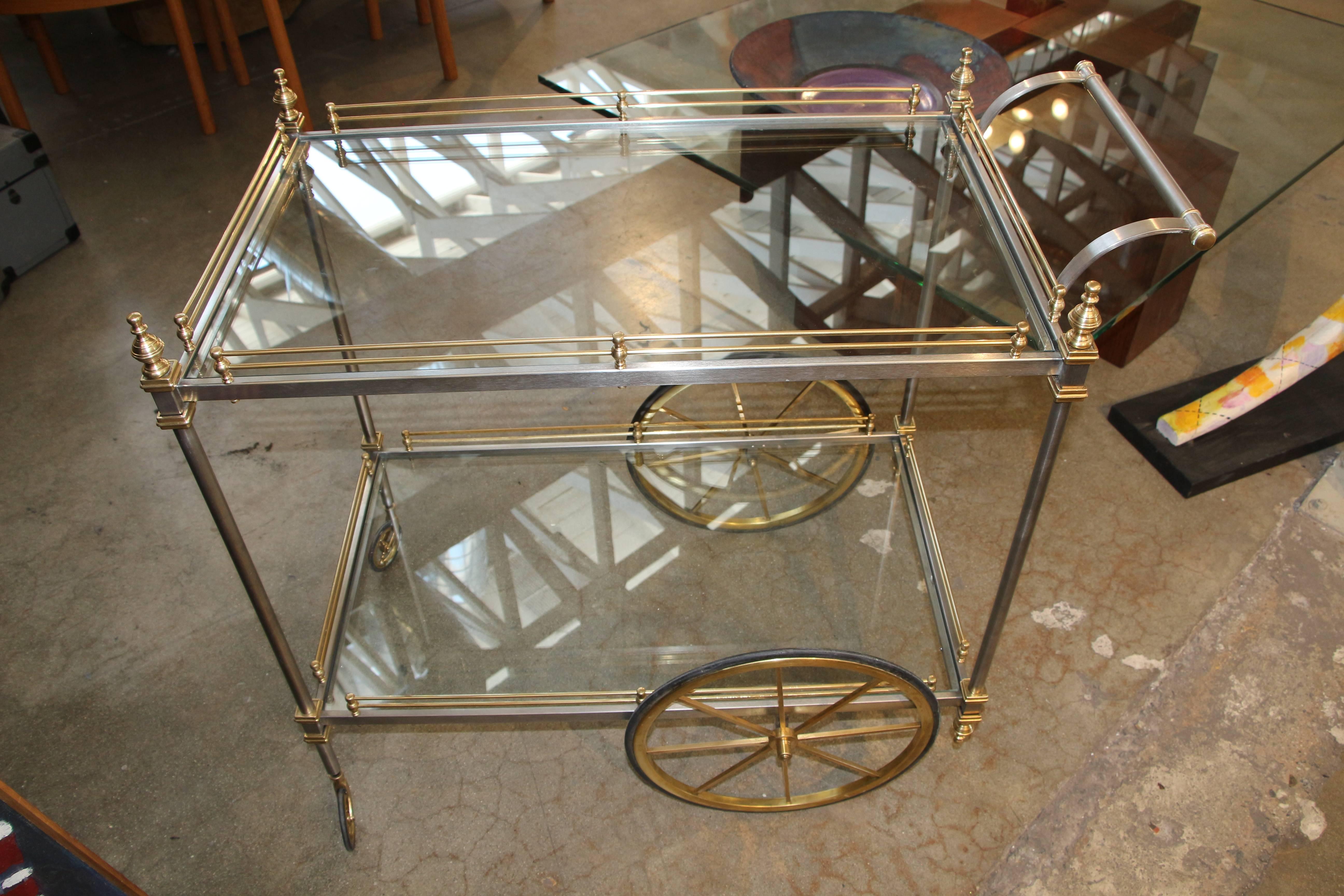 Brass and Steel Bar Cart 3