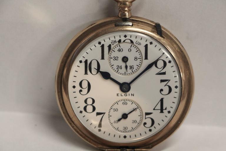 Elgin Veritas 23 Jewel Railroad Pocket Watch with Up Down Indicator at